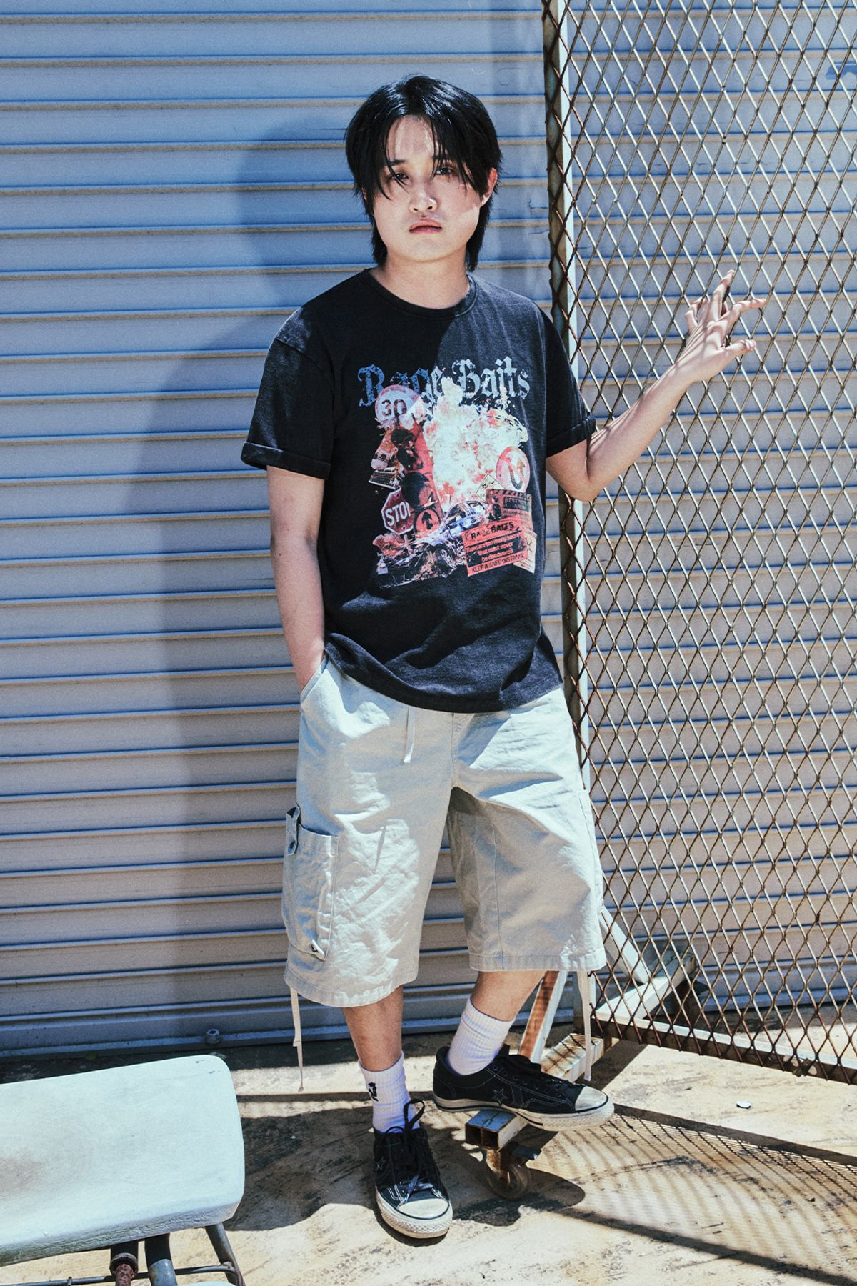 메아(MEA) RAGE BAITS DYEING T-SHIRT [BLACK]