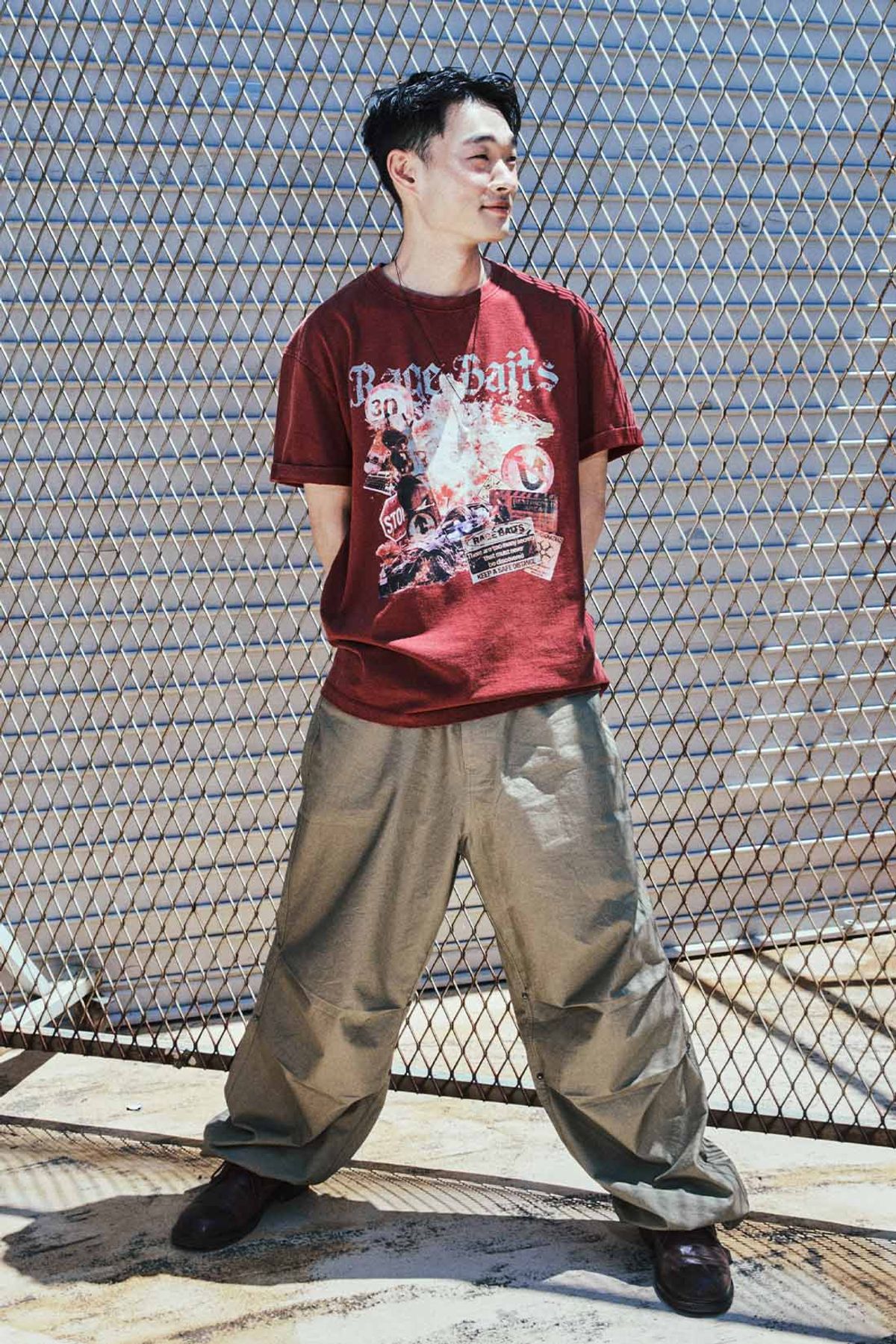 메아(MEA) RAGE BAITS DYEING T-SHIRT [RED]