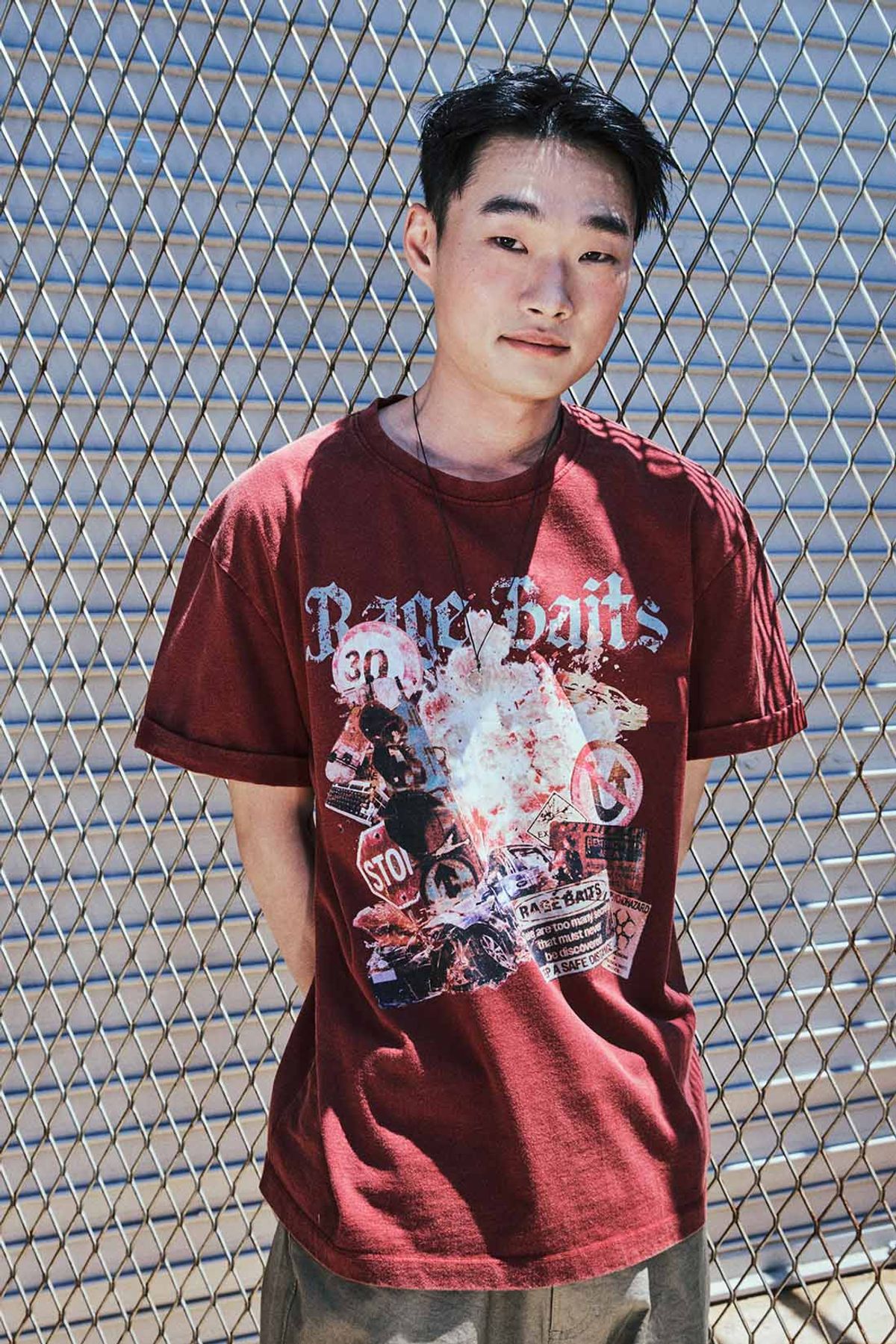 메아(MEA) RAGE BAITS DYEING T-SHIRT [RED]