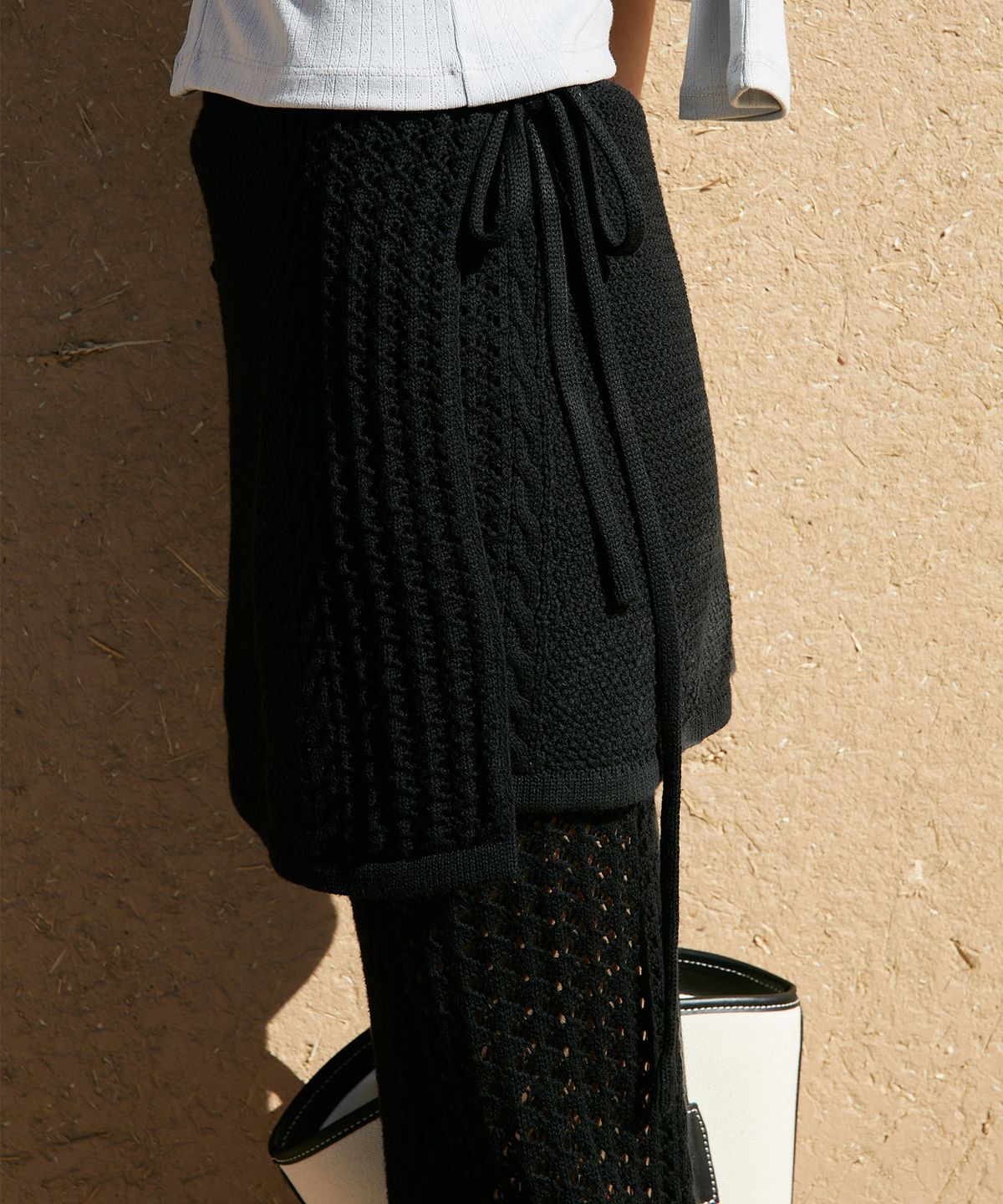 폴뉴아(FOLNUA) APRON WRAP SKIRT PANTS SET (2COLOR)