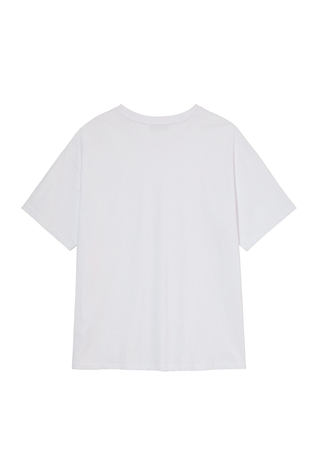 다이닛(DEINET) APPLICATION STITCH T-SHIRT IN WHITE