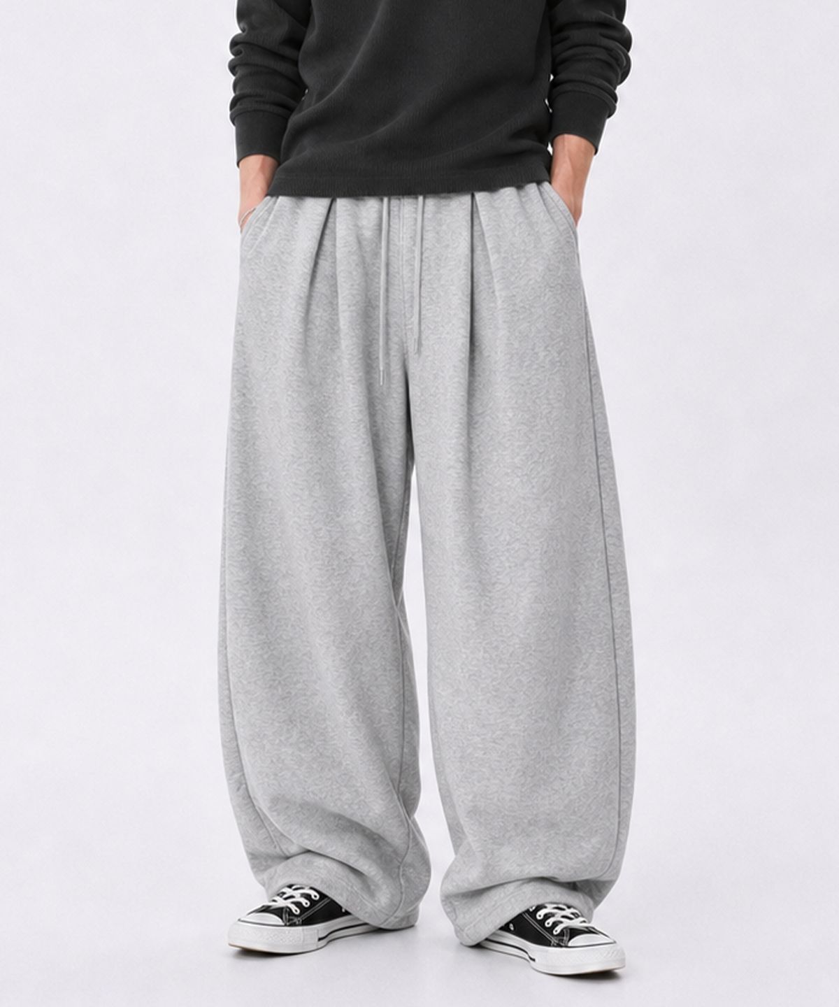 포더핏(FOR THE FIT) 투턱 와이드 스웨트 팬츠 _2color