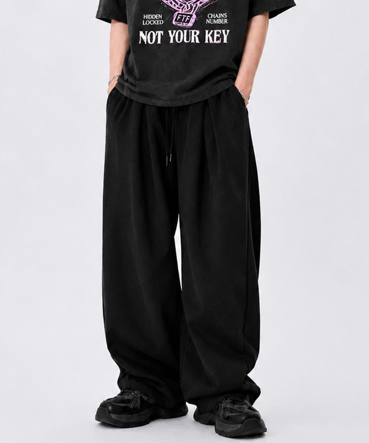 포더핏(FOR THE FIT) 투턱 와이드 스웨트 팬츠 _2color