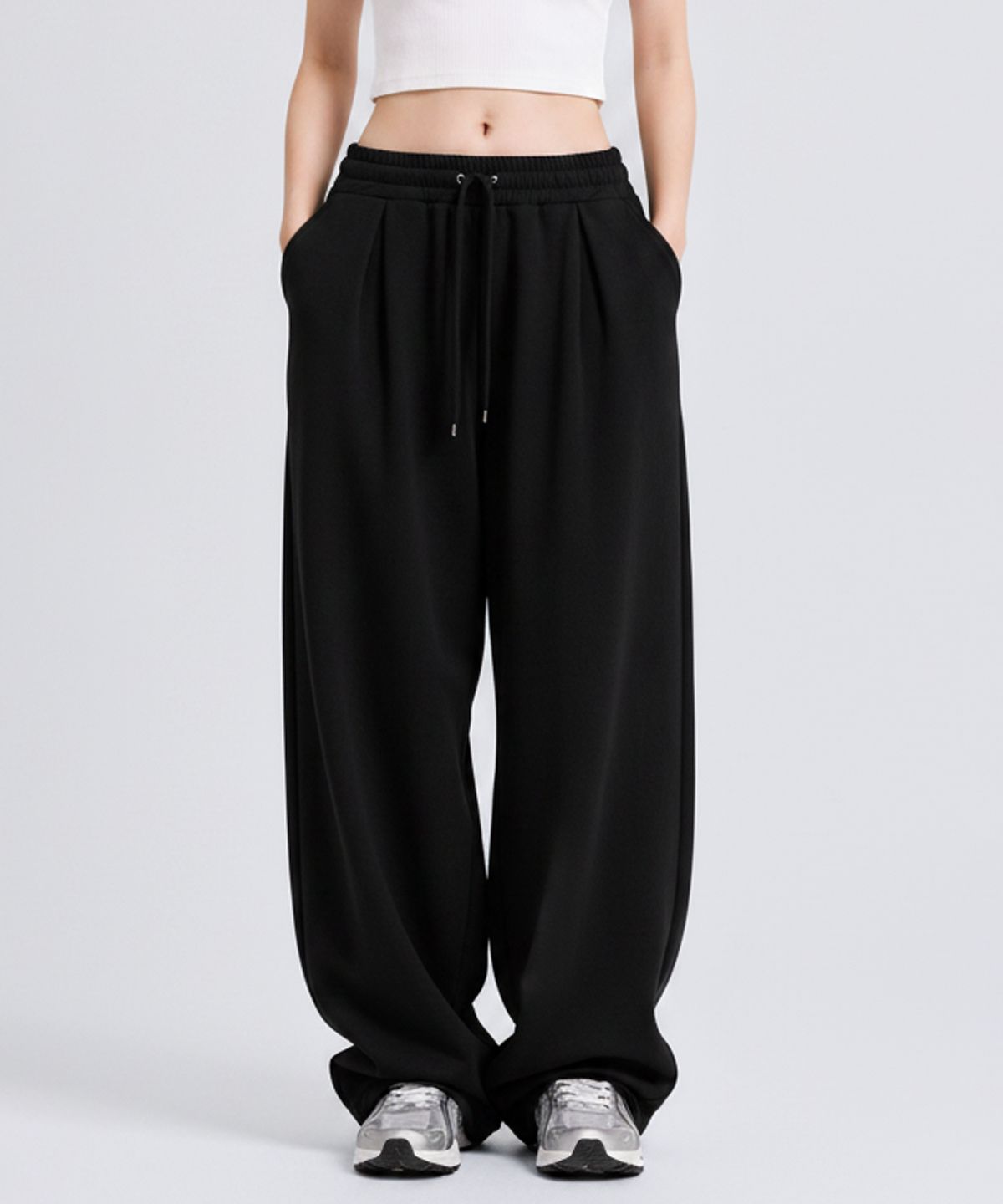 포더핏(FOR THE FIT) 투턱 와이드 스웨트 팬츠 _2color