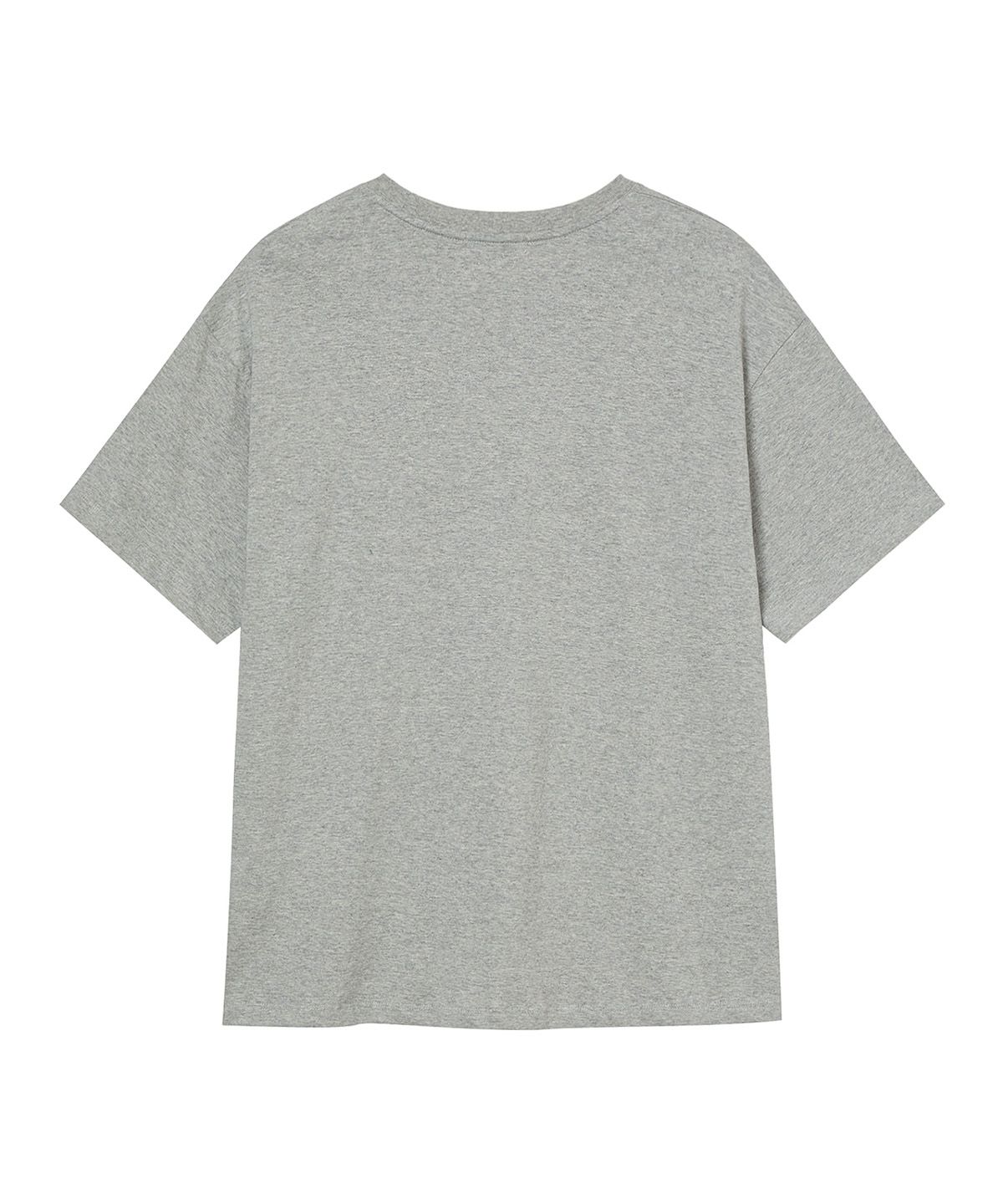 다이닛(DEINET) APPLICATION STITCH T-SHIRT IN MELANGE GREY
