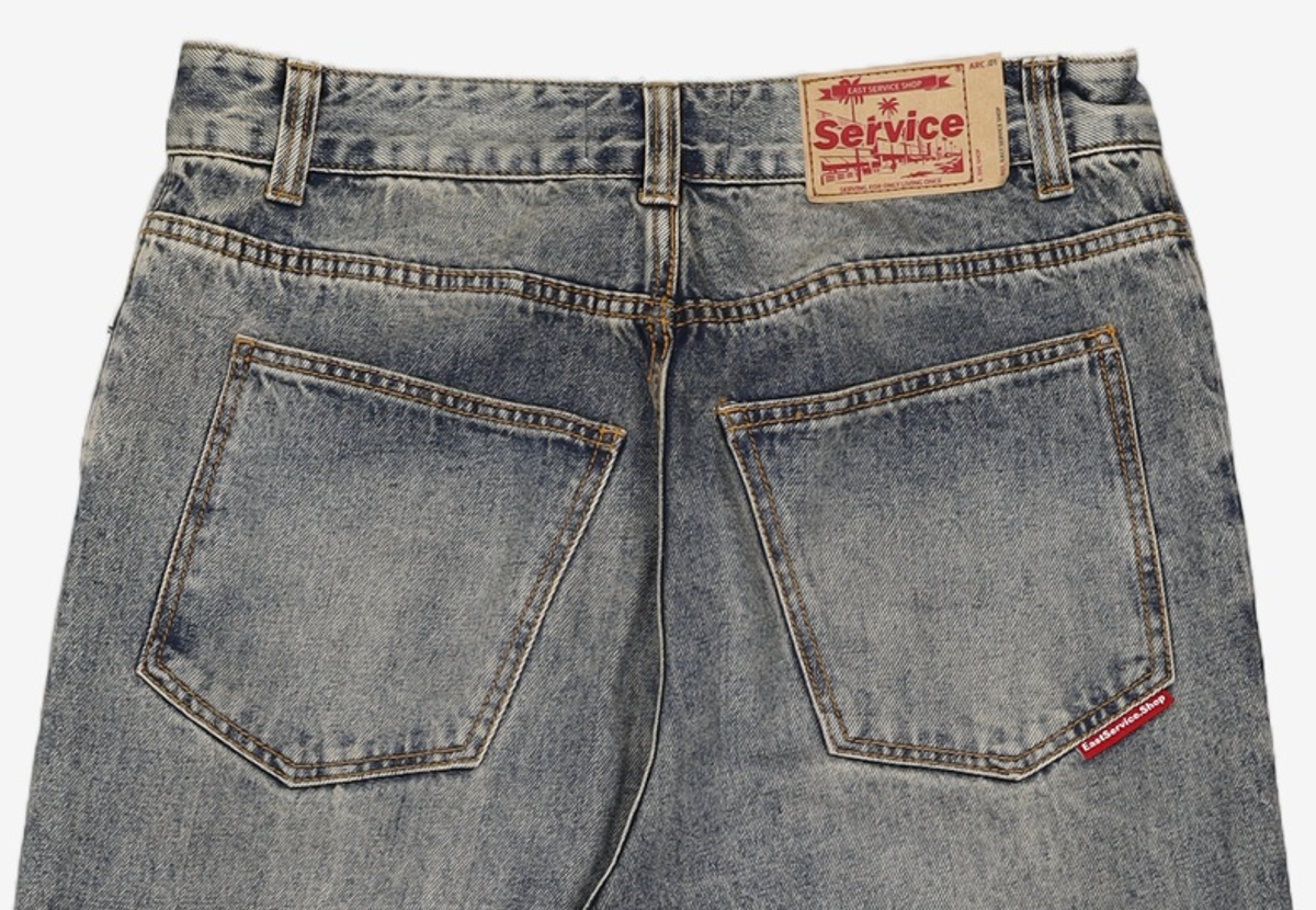 이스트서비스샵(eastserviceshop) Crease Washing Denim Pants - Indigo 48