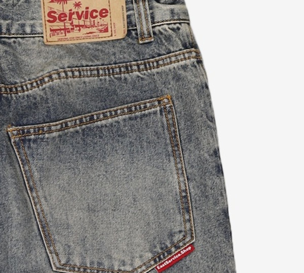 이스트서비스샵(eastserviceshop) Crease Washing Denim Pants - Indigo 48