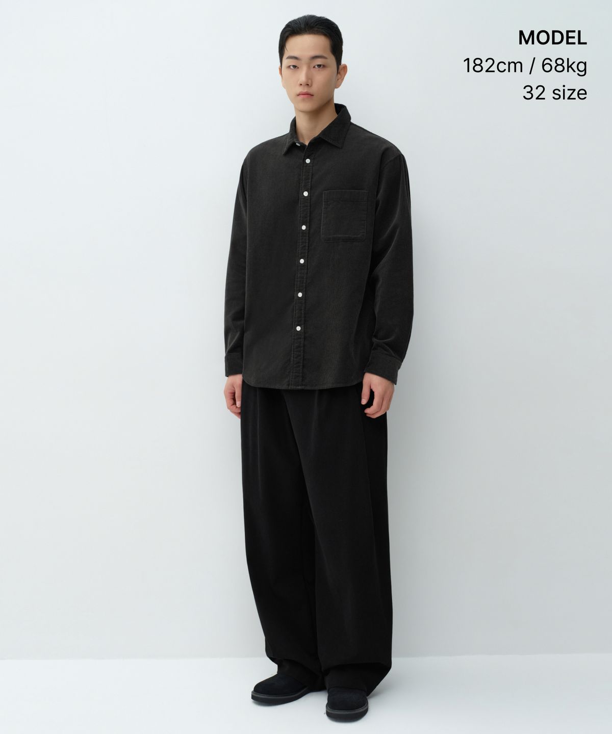 무신사 스탠다드(MUSINSA STANDARD) 14W 코듀로이 엑스트라 와이드 팬츠 [블랙]