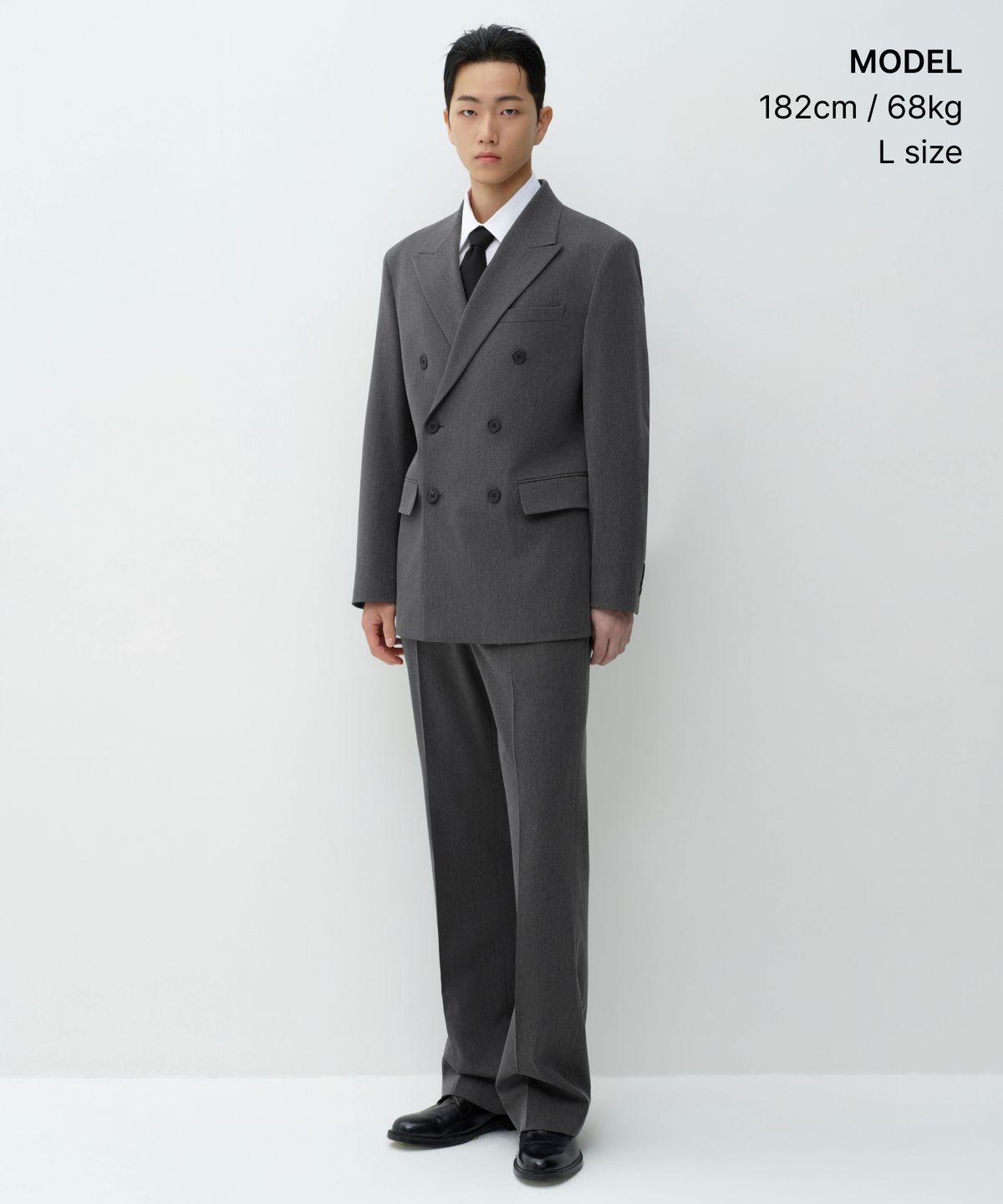 무신사 스탠다드(MUSINSA STANDARD) 오버사이즈 더블 브레스티드 블레이저 [미디엄 그레이]