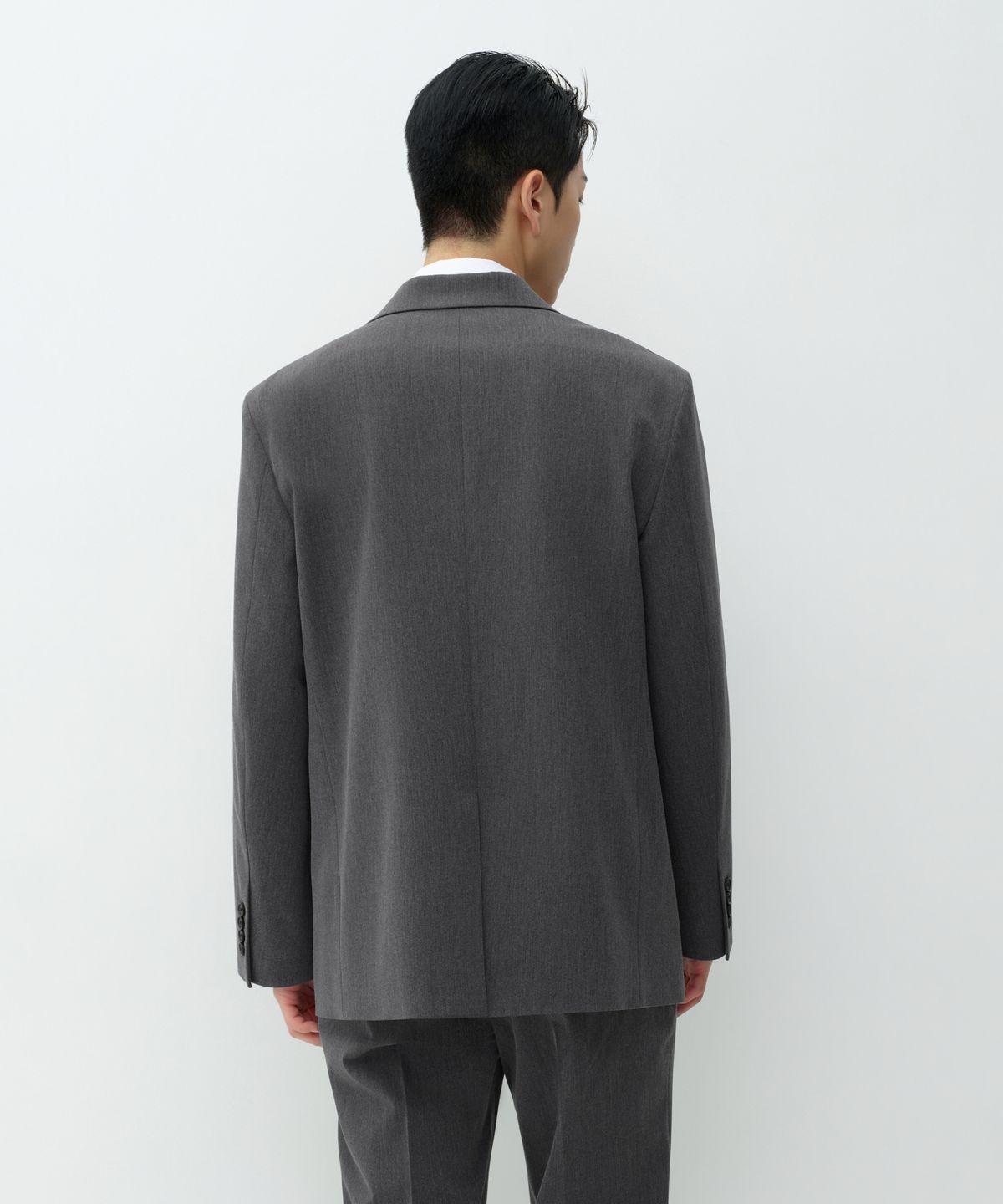 무신사 스탠다드(MUSINSA STANDARD) 오버사이즈 더블 브레스티드 블레이저 [미디엄 그레이]