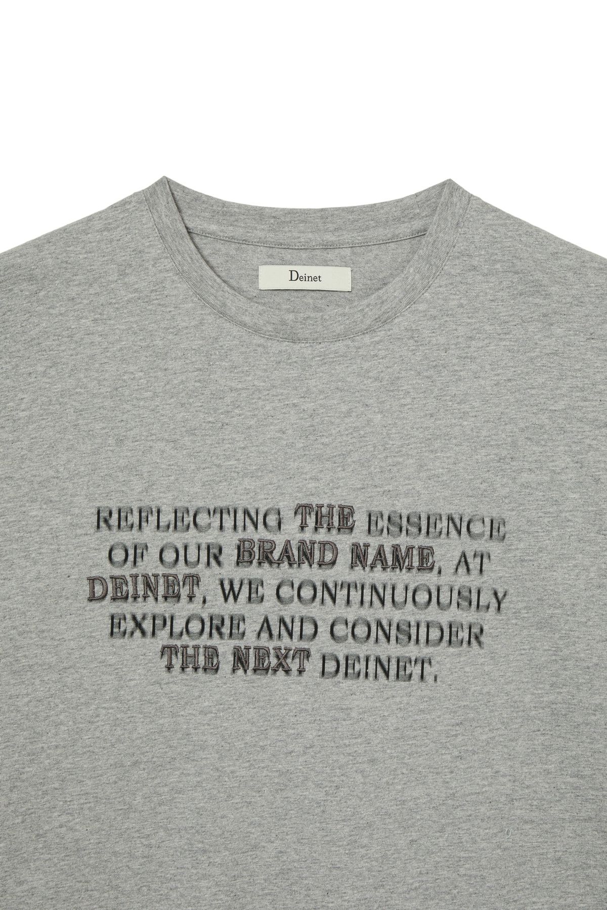 다이닛(DEINET) LETTERING T-SHIRT IN MELANGE GREY