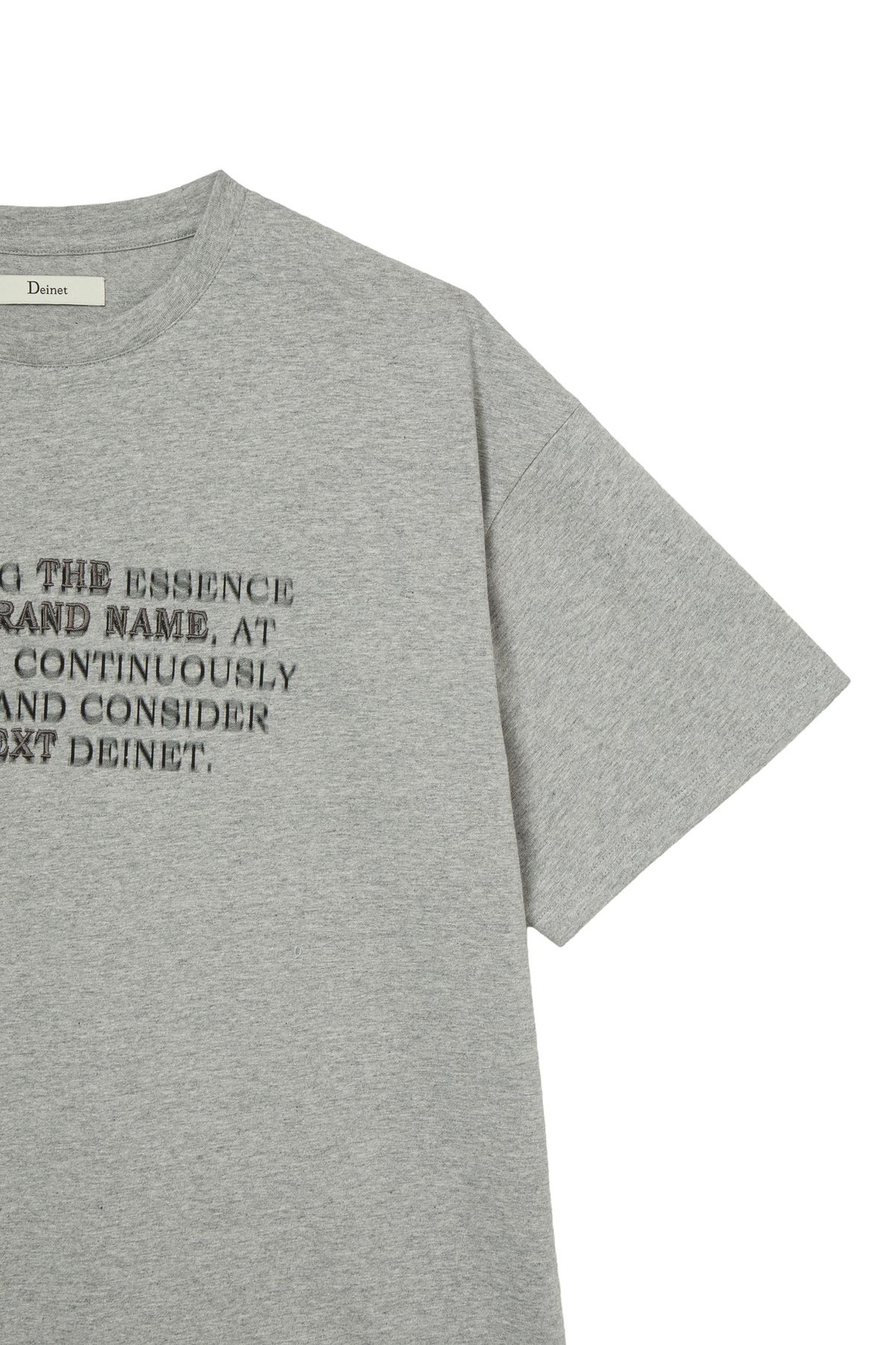 다이닛(DEINET) LETTERING T-SHIRT IN MELANGE GREY