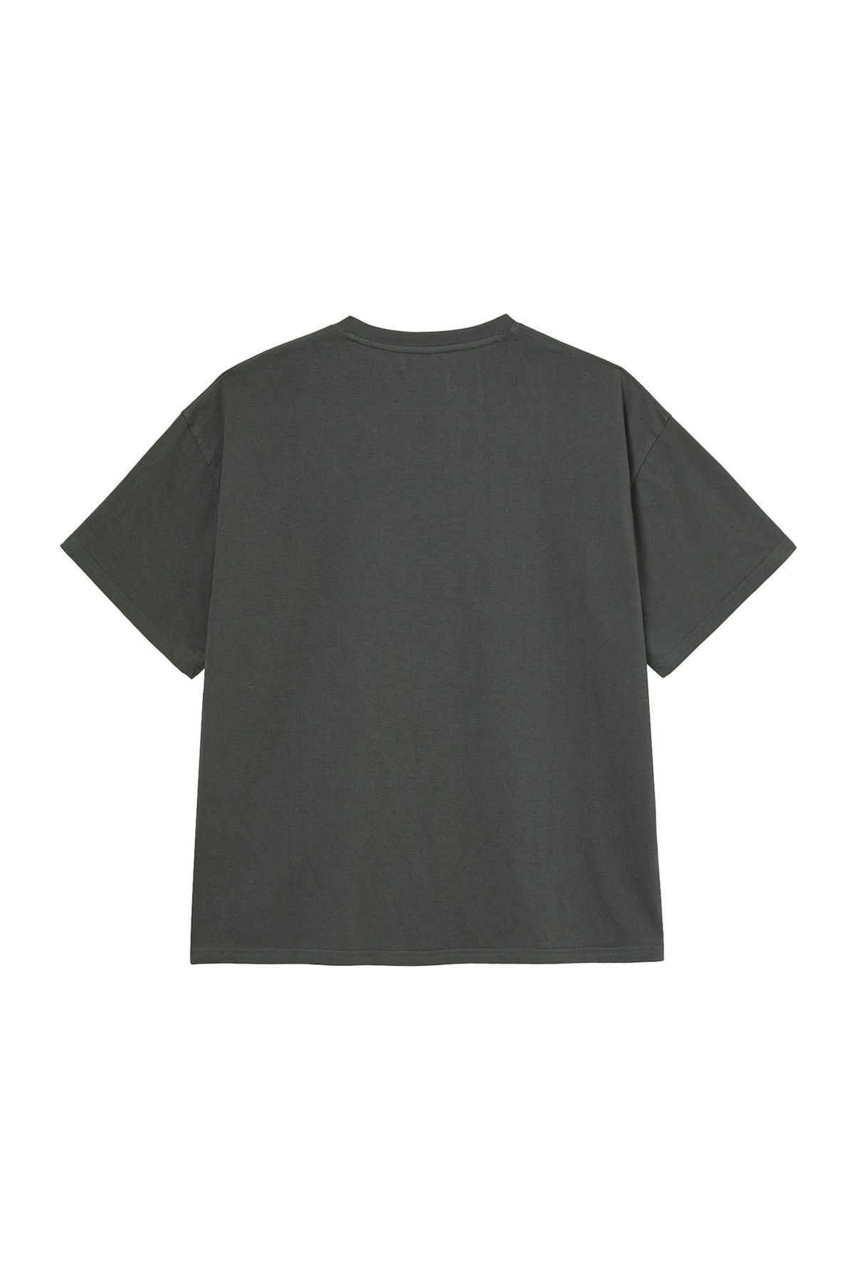 다이닛(DEINET) LETTERING T-SHIRT IN CHARCOAL