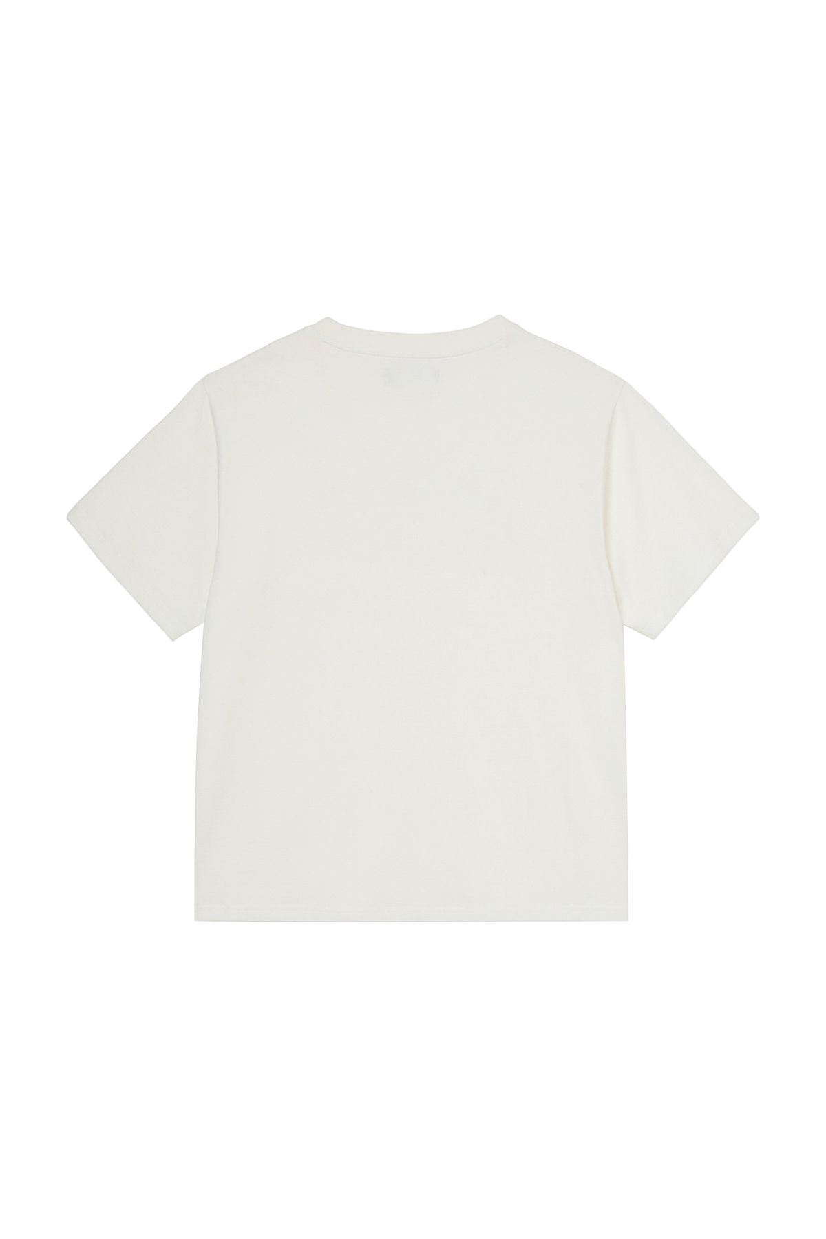 다이닛(DEINET) BRUSHED STITCH POINT REGULAR T-SHIRT IN WHITE