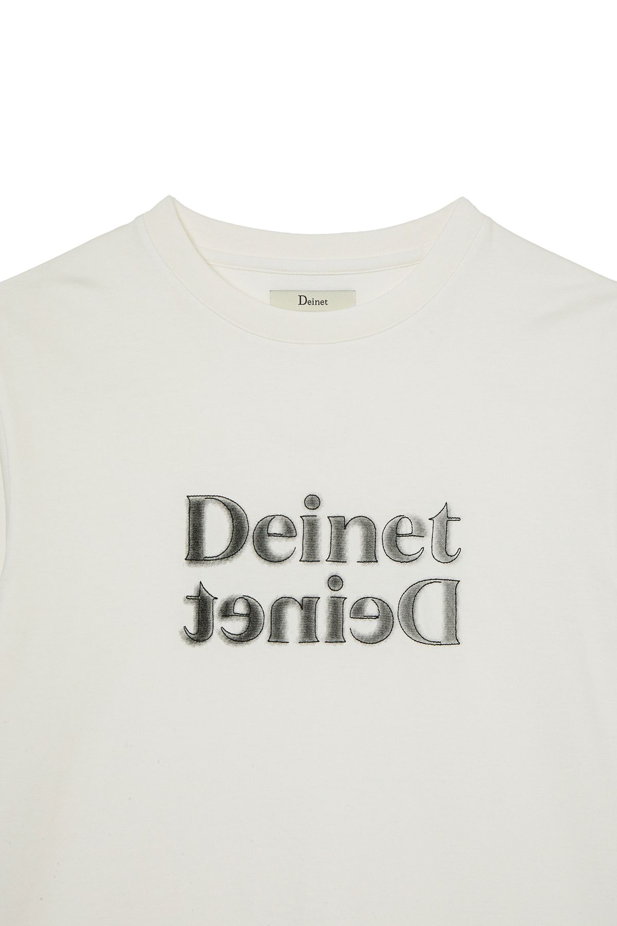 다이닛(DEINET) BRUSHED STITCH POINT REGULAR T-SHIRT IN WHITE