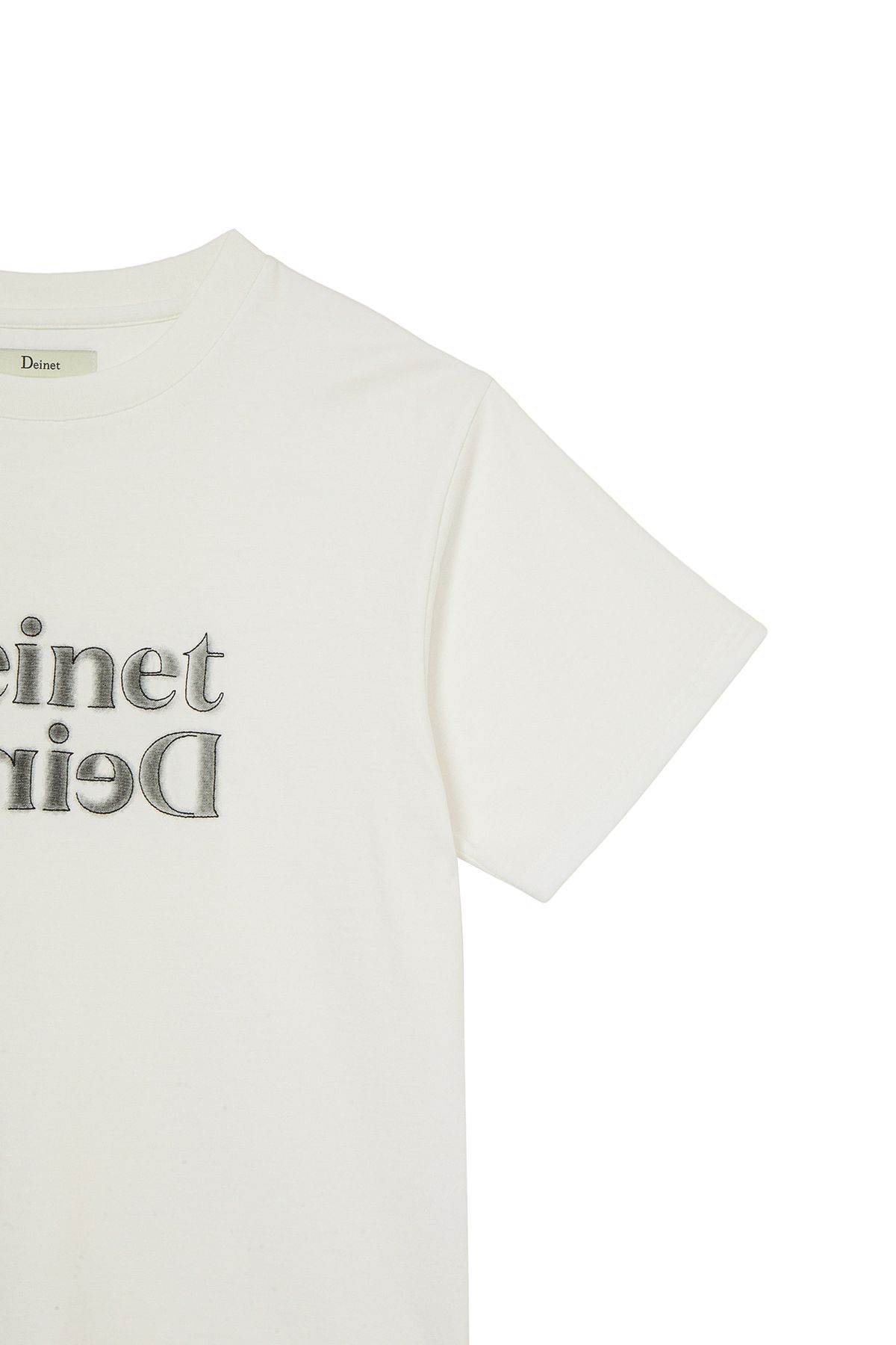 다이닛(DEINET) BRUSHED STITCH POINT REGULAR T-SHIRT IN WHITE
