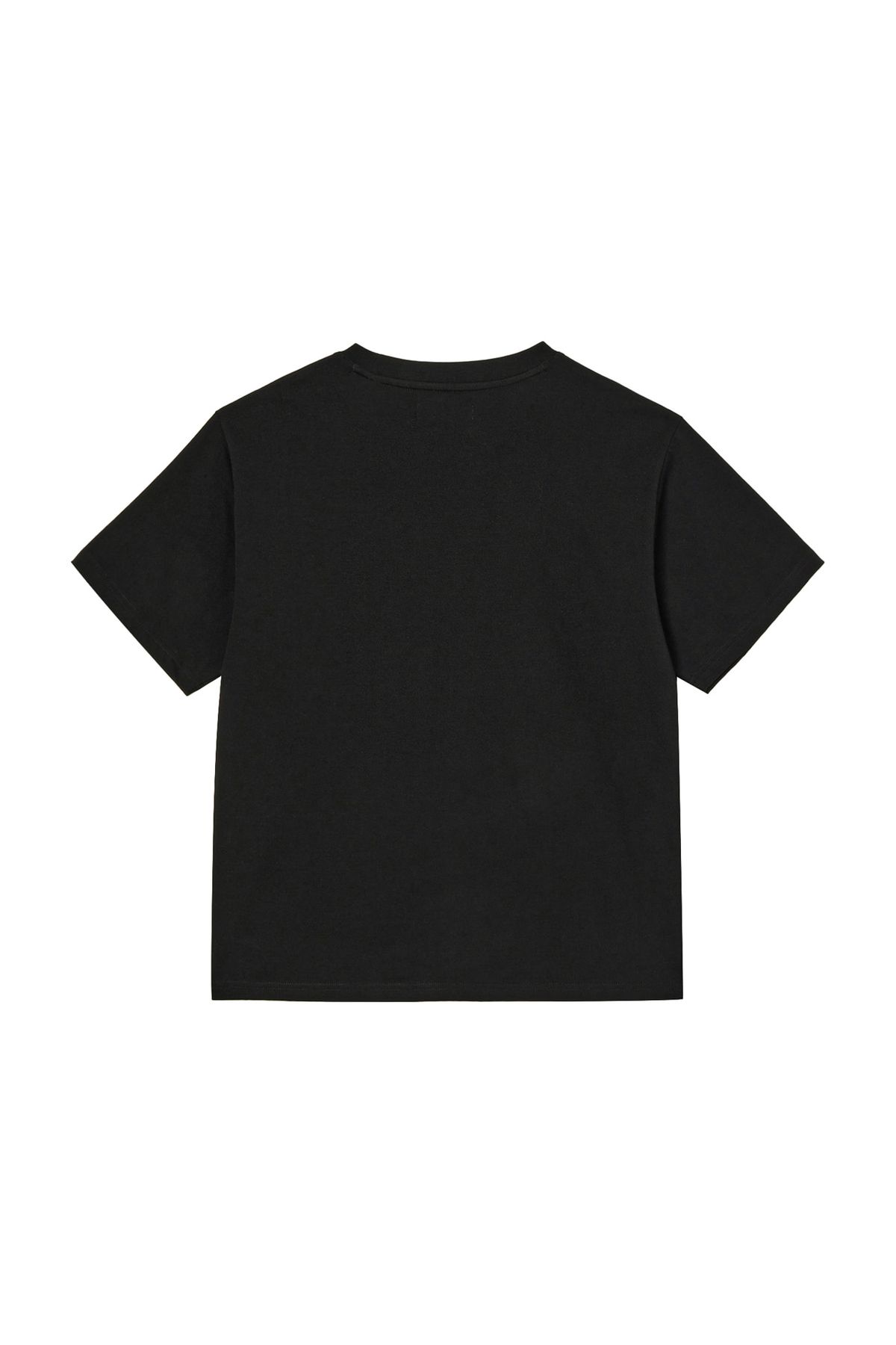 다이닛(DEINET) BRUSHED STITCH POINT REGULAR T-SHIRT IN BLACK
