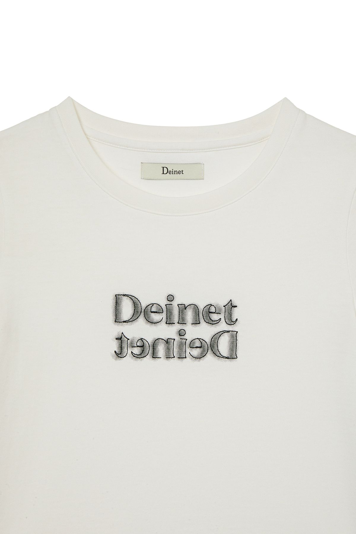 다이닛(DEINET) BRUSHED STITCH POINT PETIT T-SHIRT IN WHITE