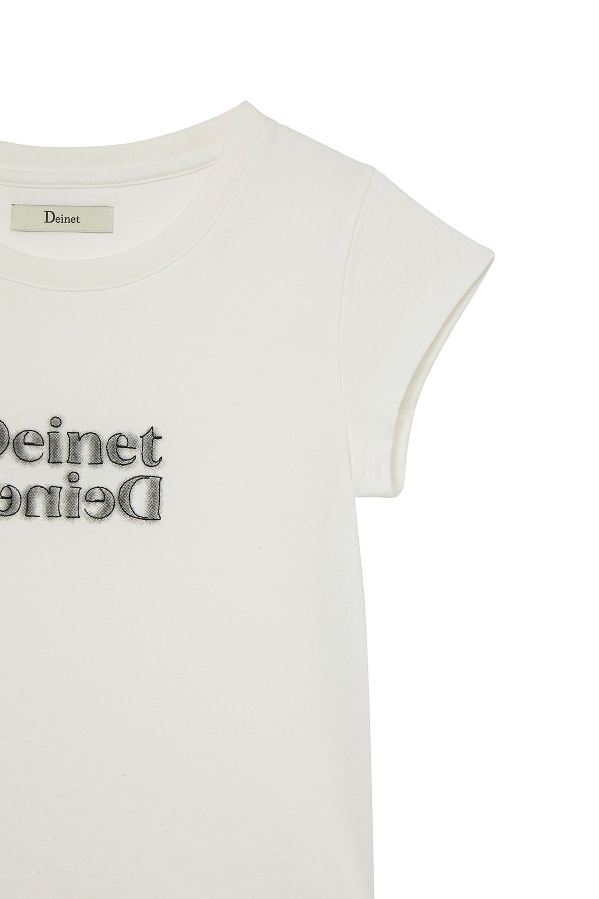 다이닛(DEINET) BRUSHED STITCH POINT PETIT T-SHIRT IN WHITE