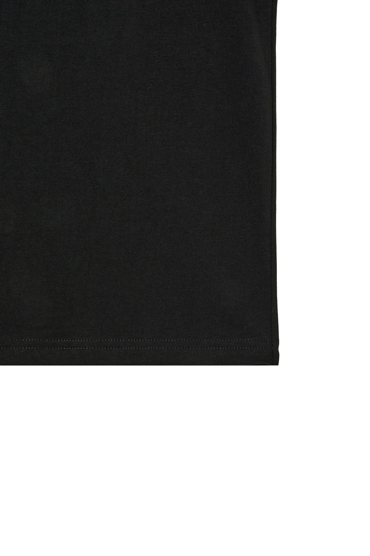 다이닛(DEINET) BRUSHED STITCH POINT PETIT T-SHIRT IN BLACK