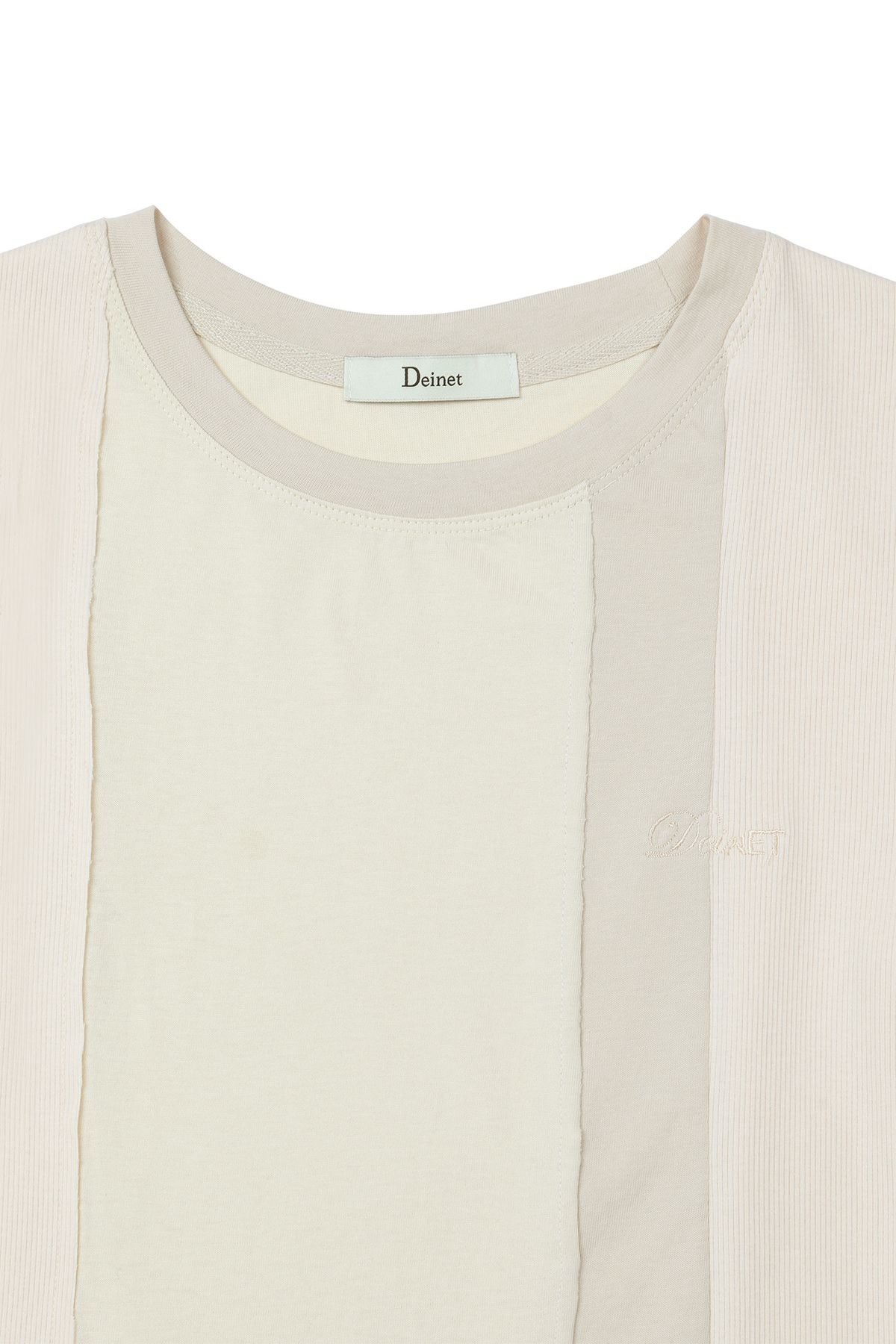 다이닛(DEINET) CONTRAST T-SHIRT IN BEIGE