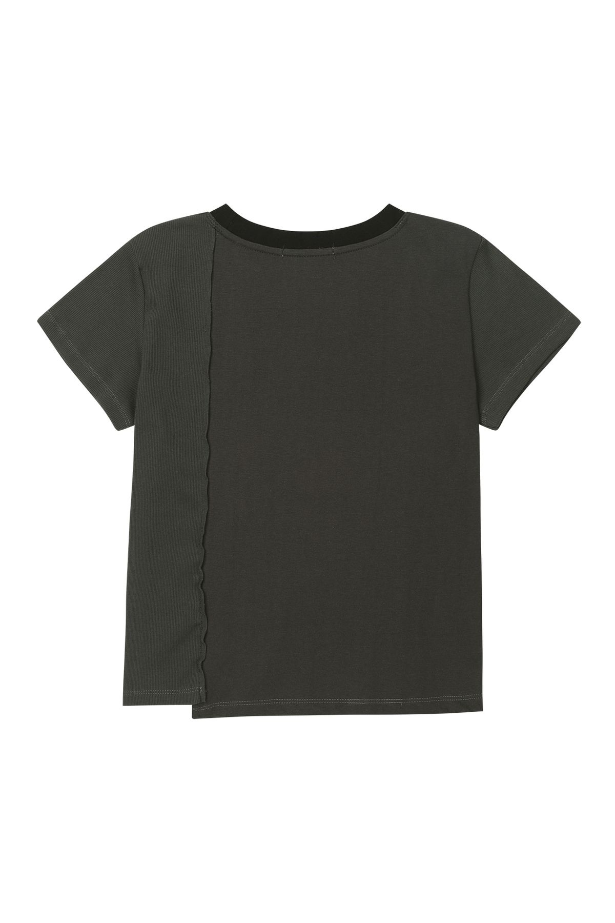 다이닛(DEINET) CONTRAST T-SHIRT IN CHARCOAL