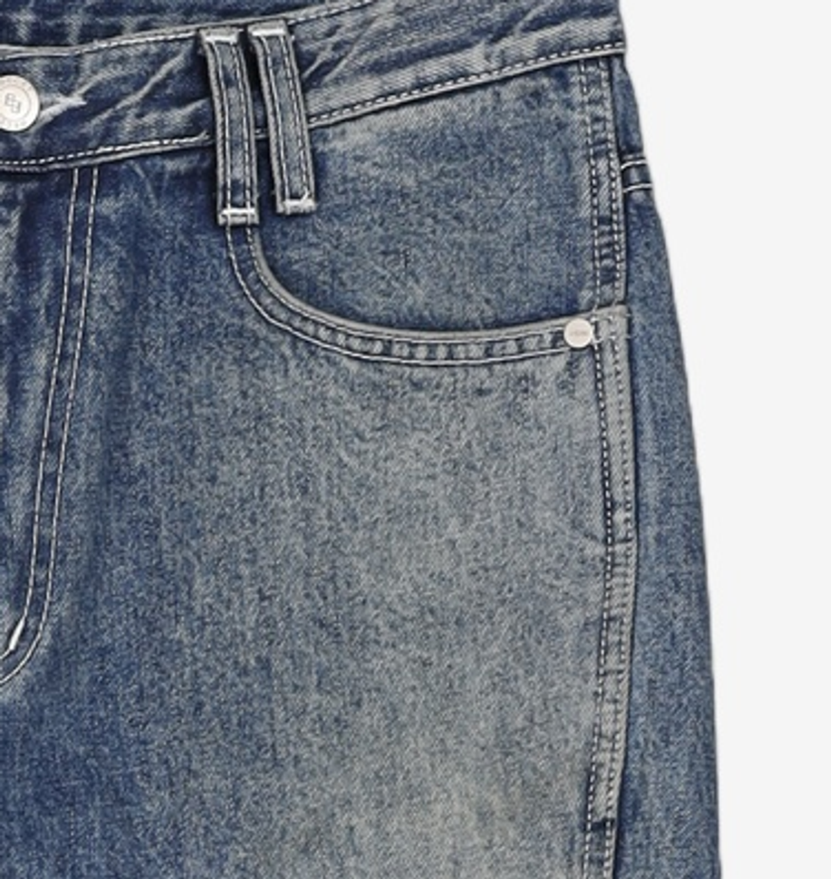 데케트(DECET) Folding Hem Straight Jeans DCPT018Blue 32