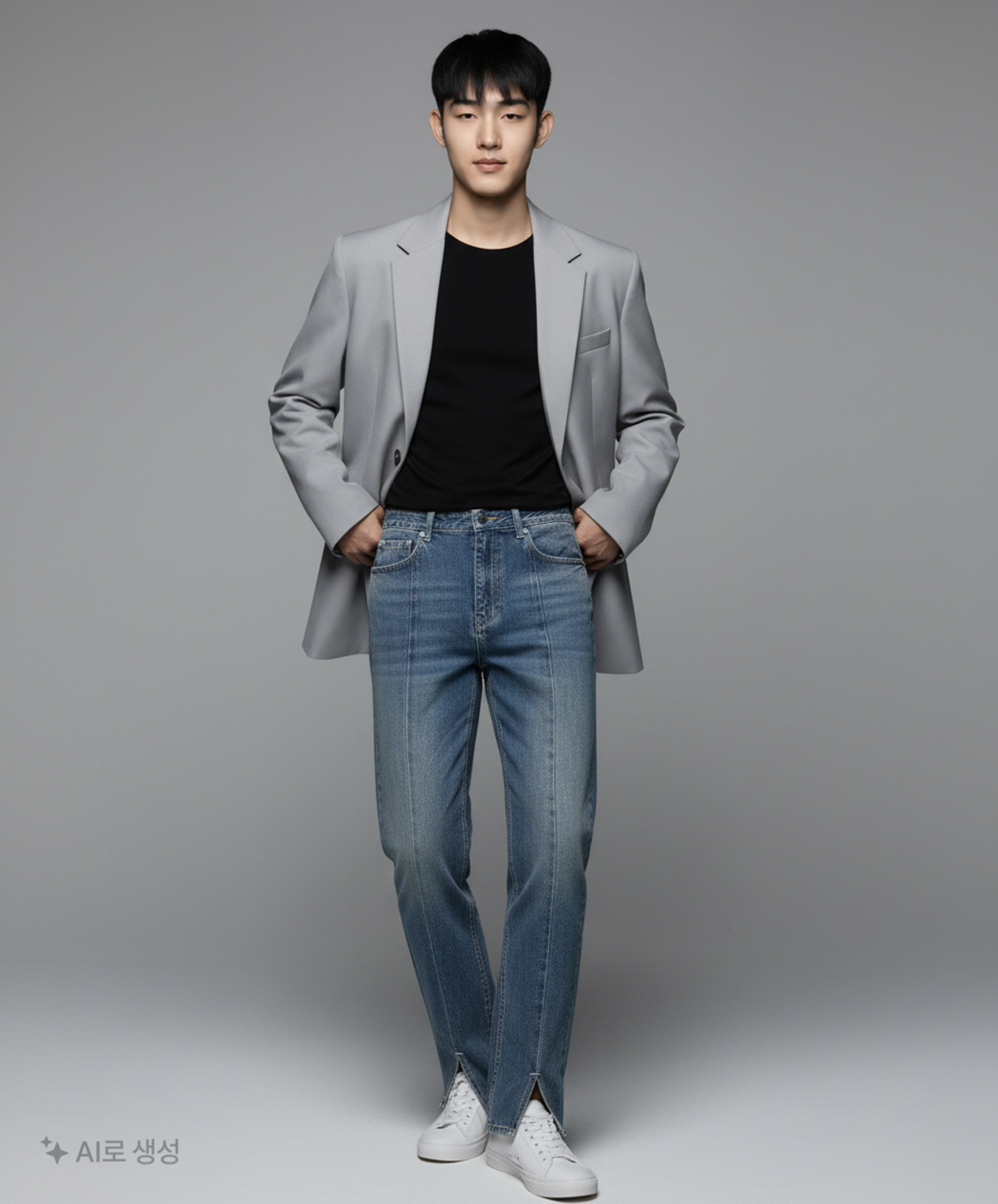 데케트(DECET) Folding Hem Straight Jeans DCPT018Blue 32