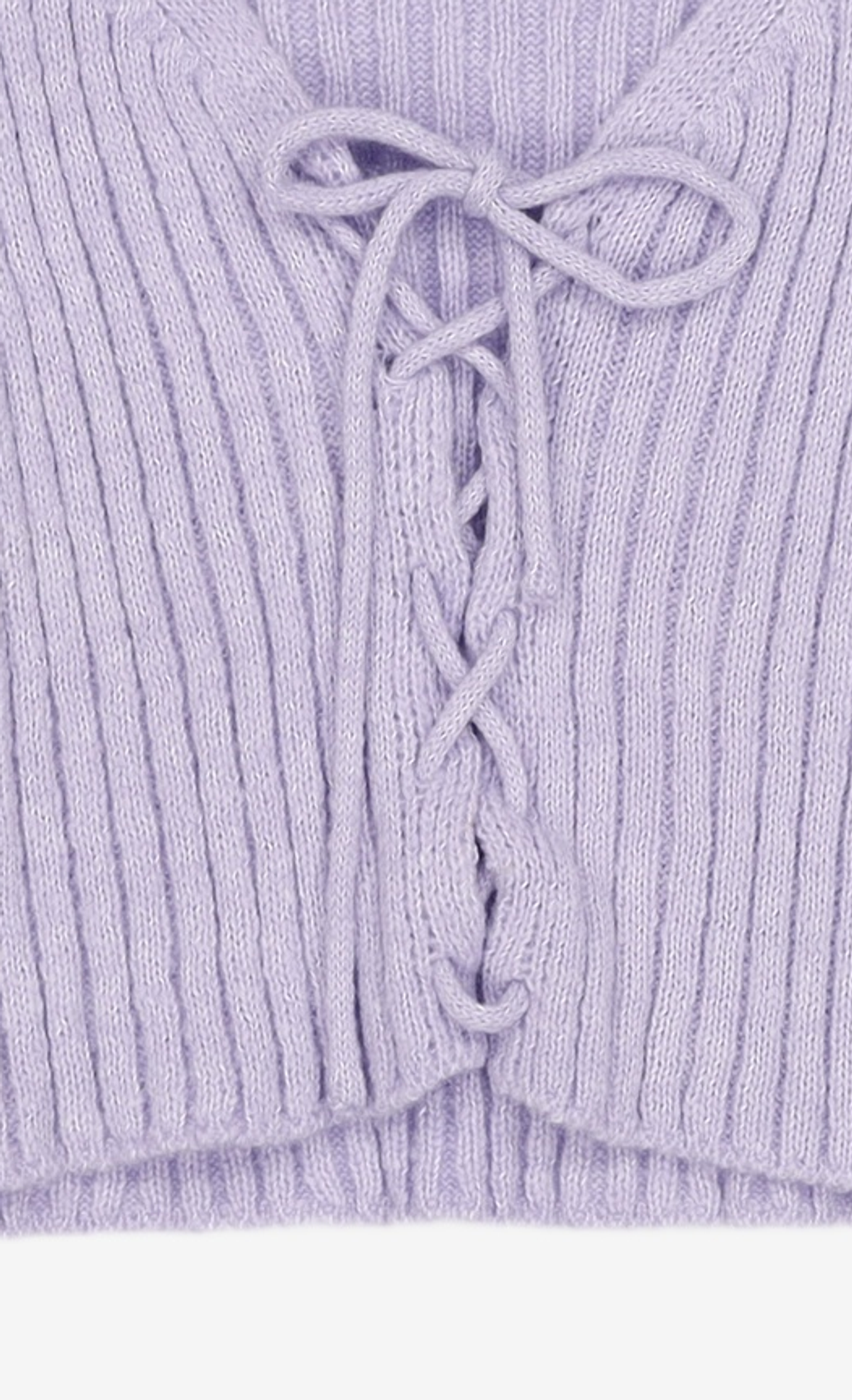 미쏘(MIXXO) 레이스업 골지 가디건_MIWCKE118T M