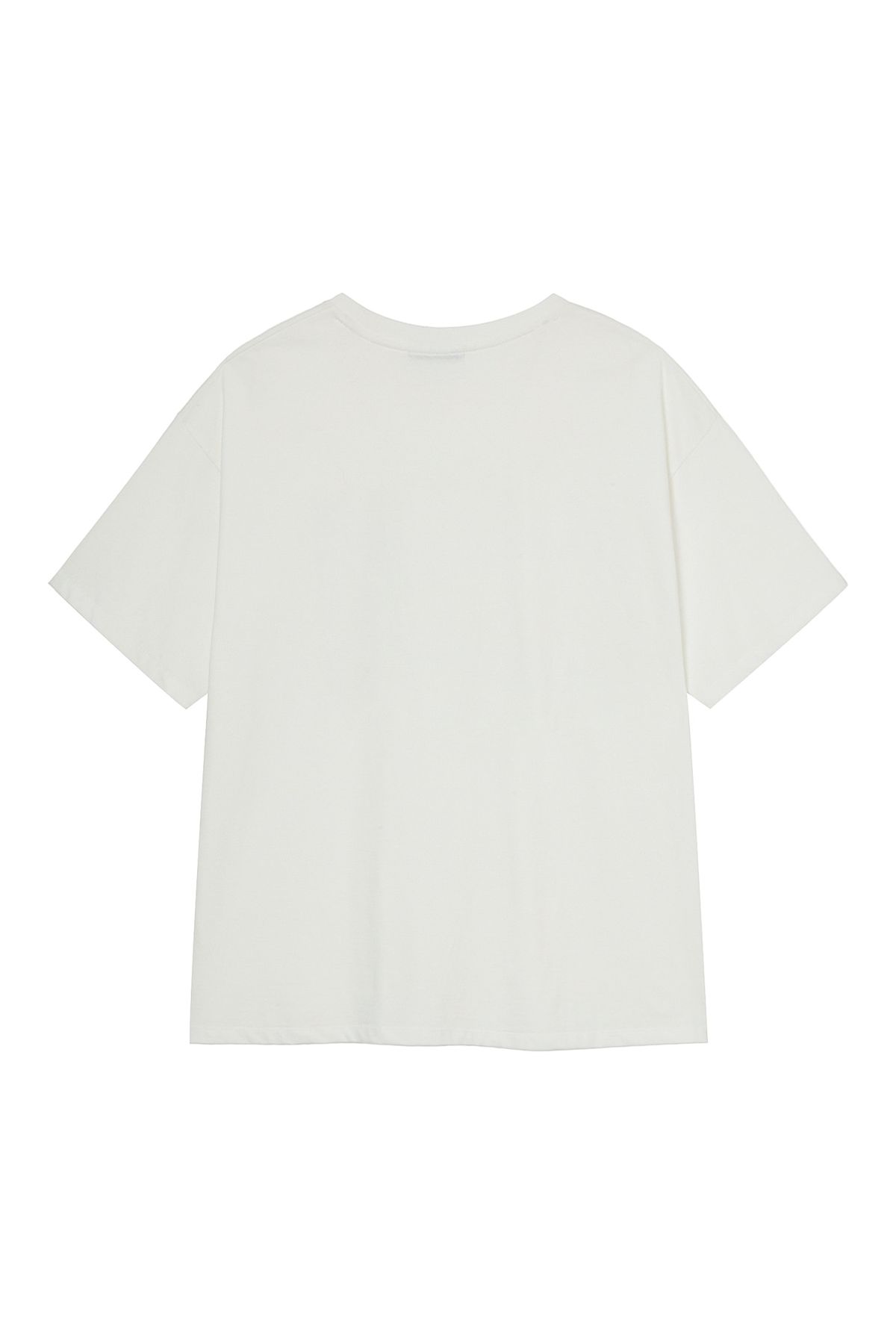 다이닛(DEINET) D LETTERING GRAPHIC OVERSIZED T-SHIRT IN WHITE