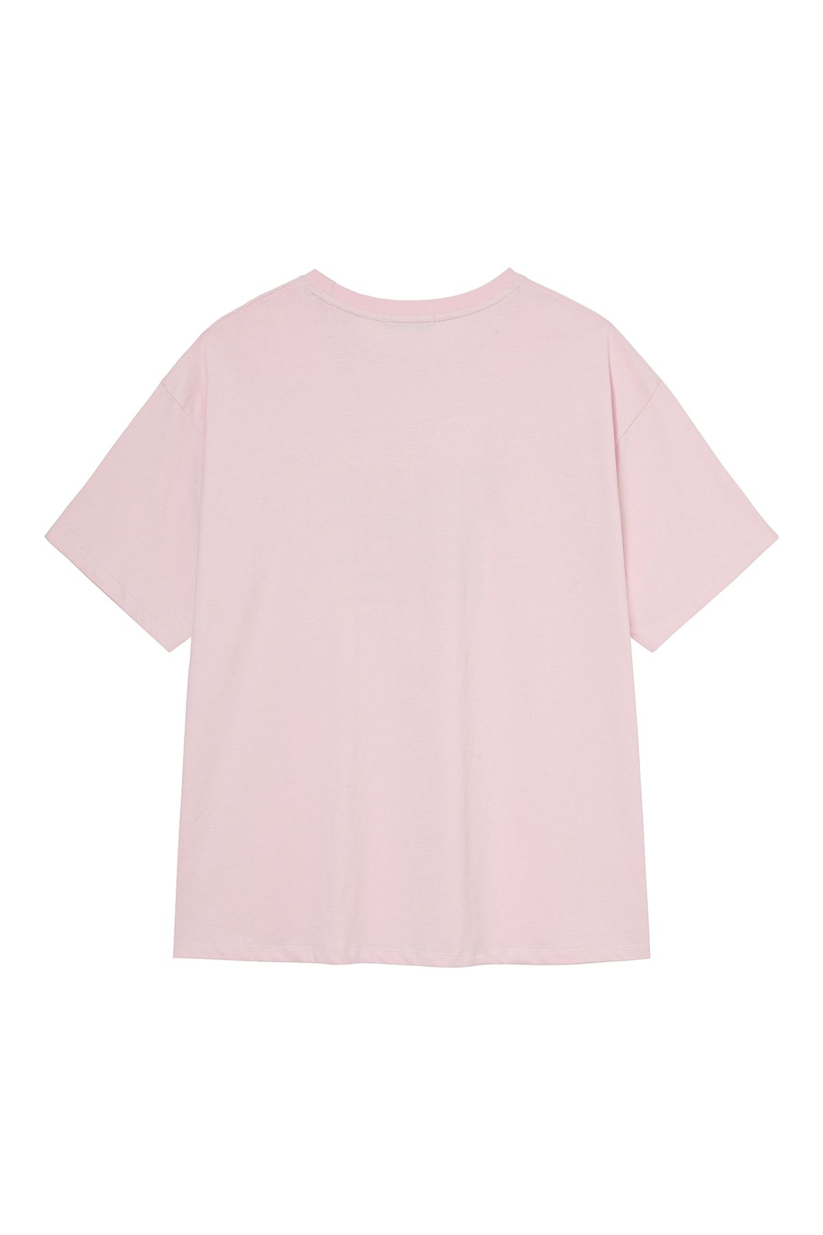 다이닛(DEINET) D LETTERING GRAPHIC OVERSIZED T-SHIRT IN LIGHT PINK