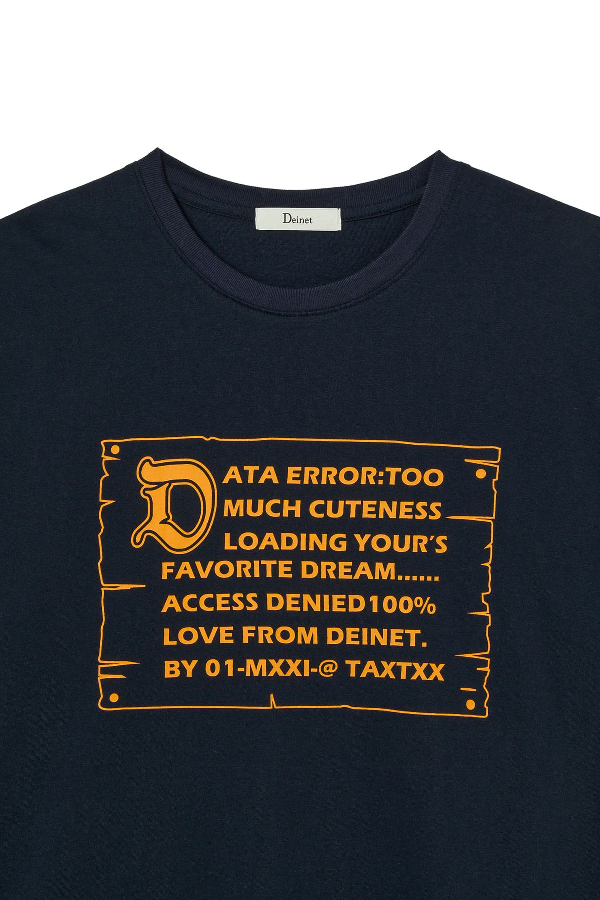 다이닛(DEINET) D LETTERING GRAPHIC OVERSIZED T-SHIRT IN NAVY