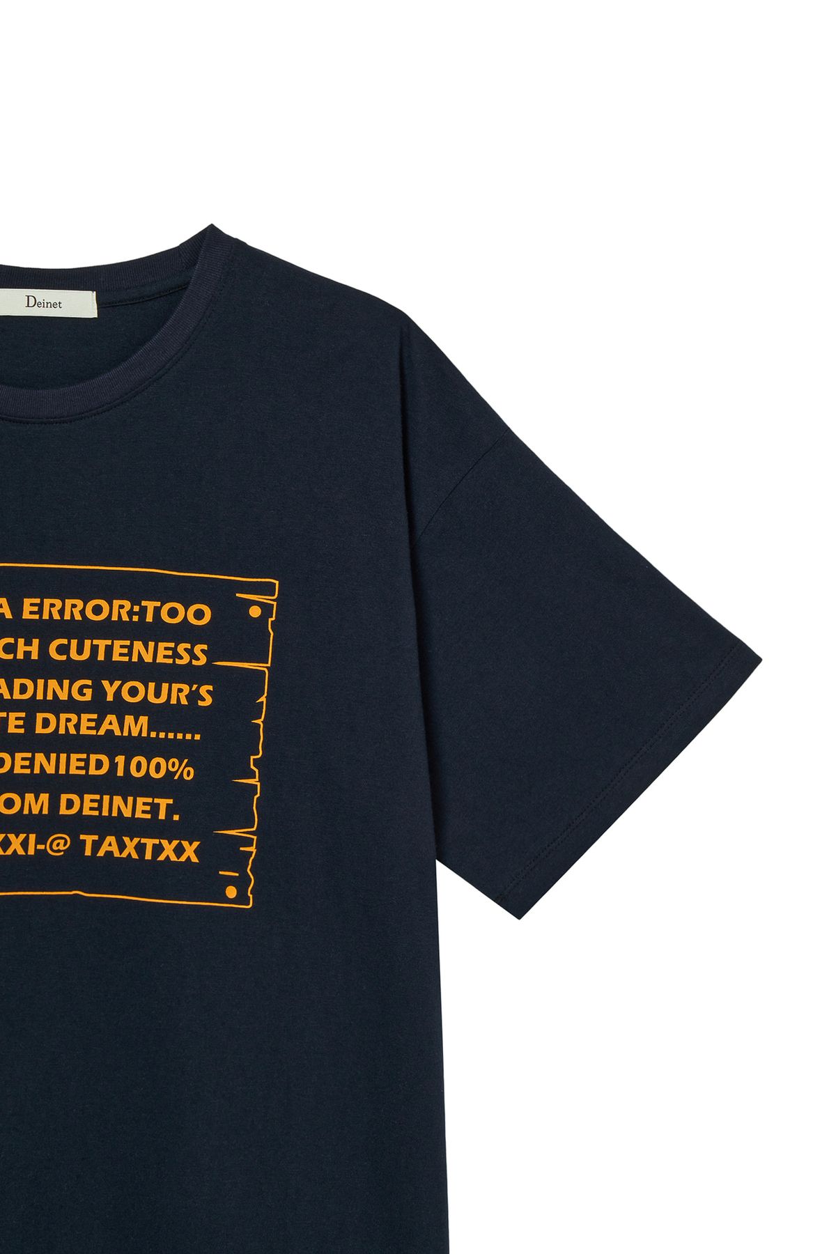 다이닛(DEINET) D LETTERING GRAPHIC OVERSIZED T-SHIRT IN NAVY