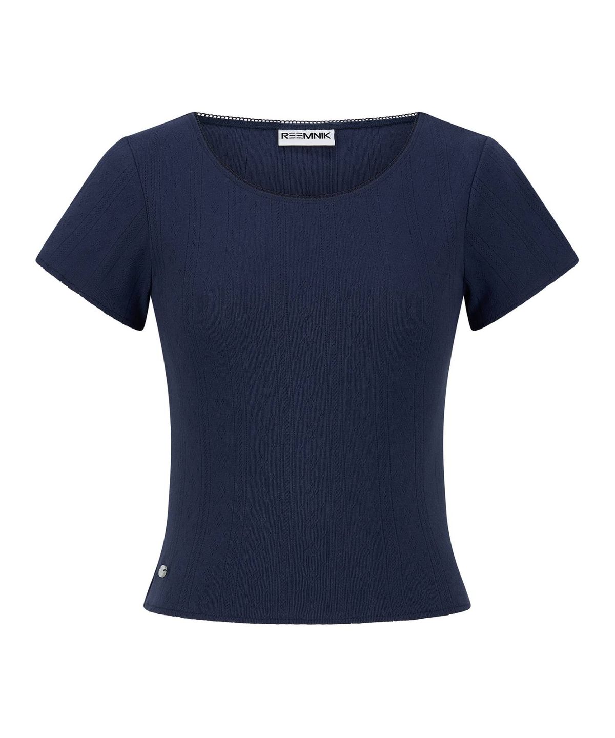 림닉(REEMNIK) NOISE EYELET PUNCHING SHORT- SLEEVED T-SHIRT [NAVY]