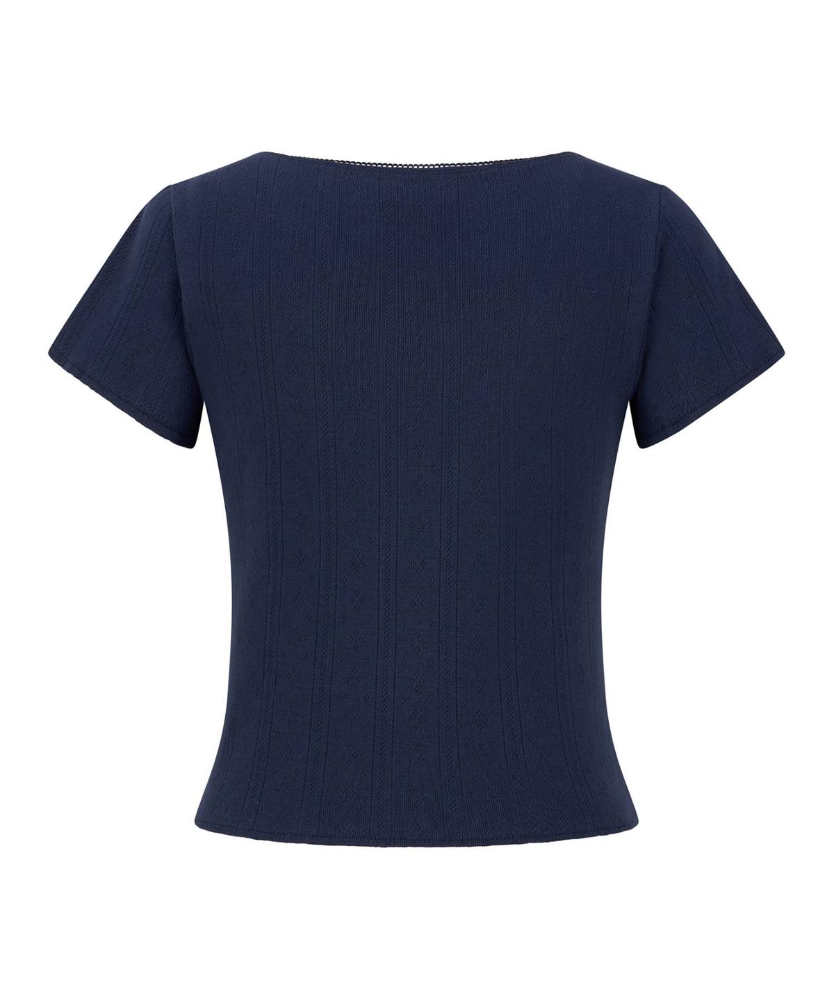 림닉(REEMNIK) NOISE EYELET PUNCHING SHORT- SLEEVED T-SHIRT [NAVY]