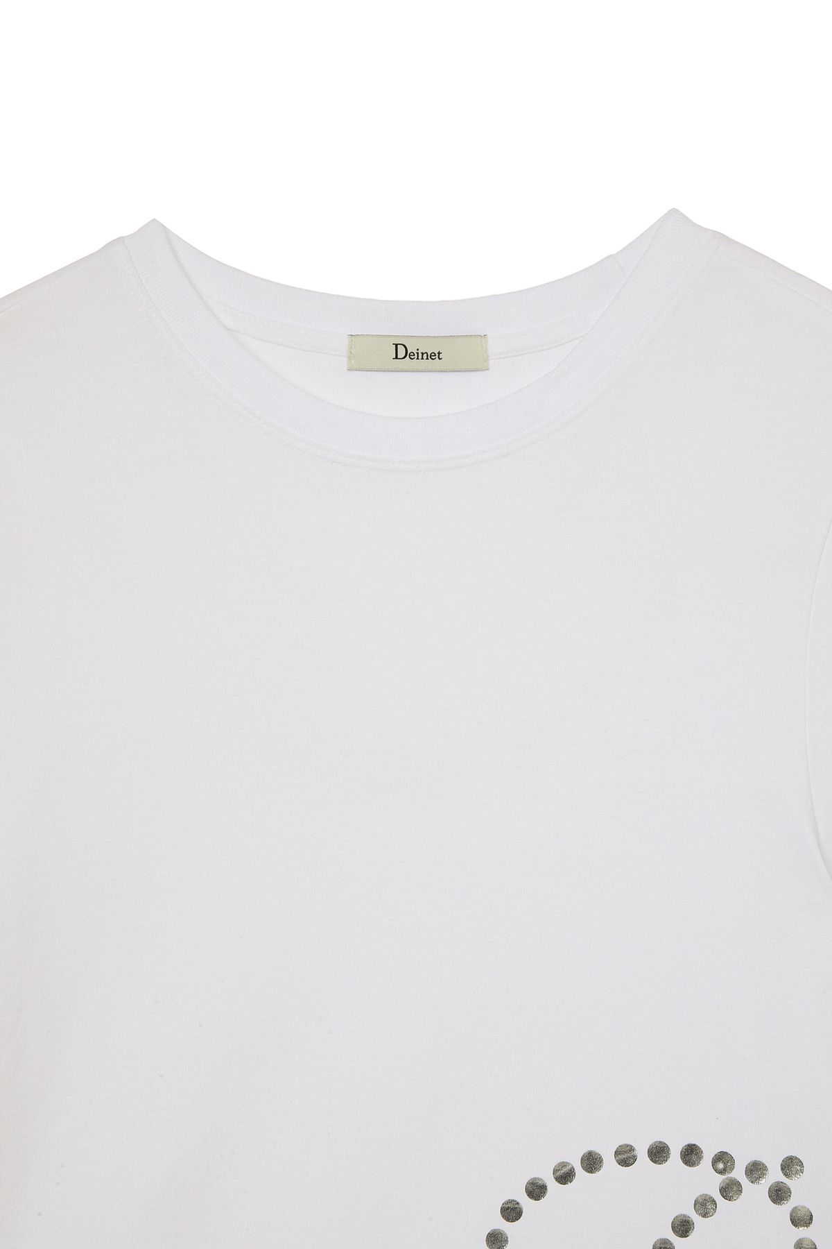 다이닛(DEINET) DOT D LOGO T-SHIRT IN WHITE