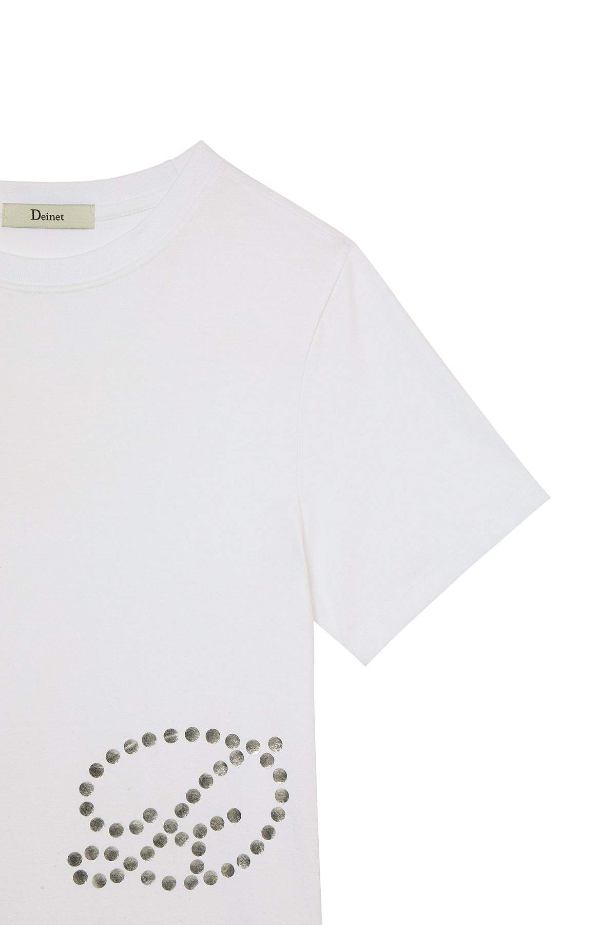 다이닛(DEINET) DOT D LOGO T-SHIRT IN WHITE