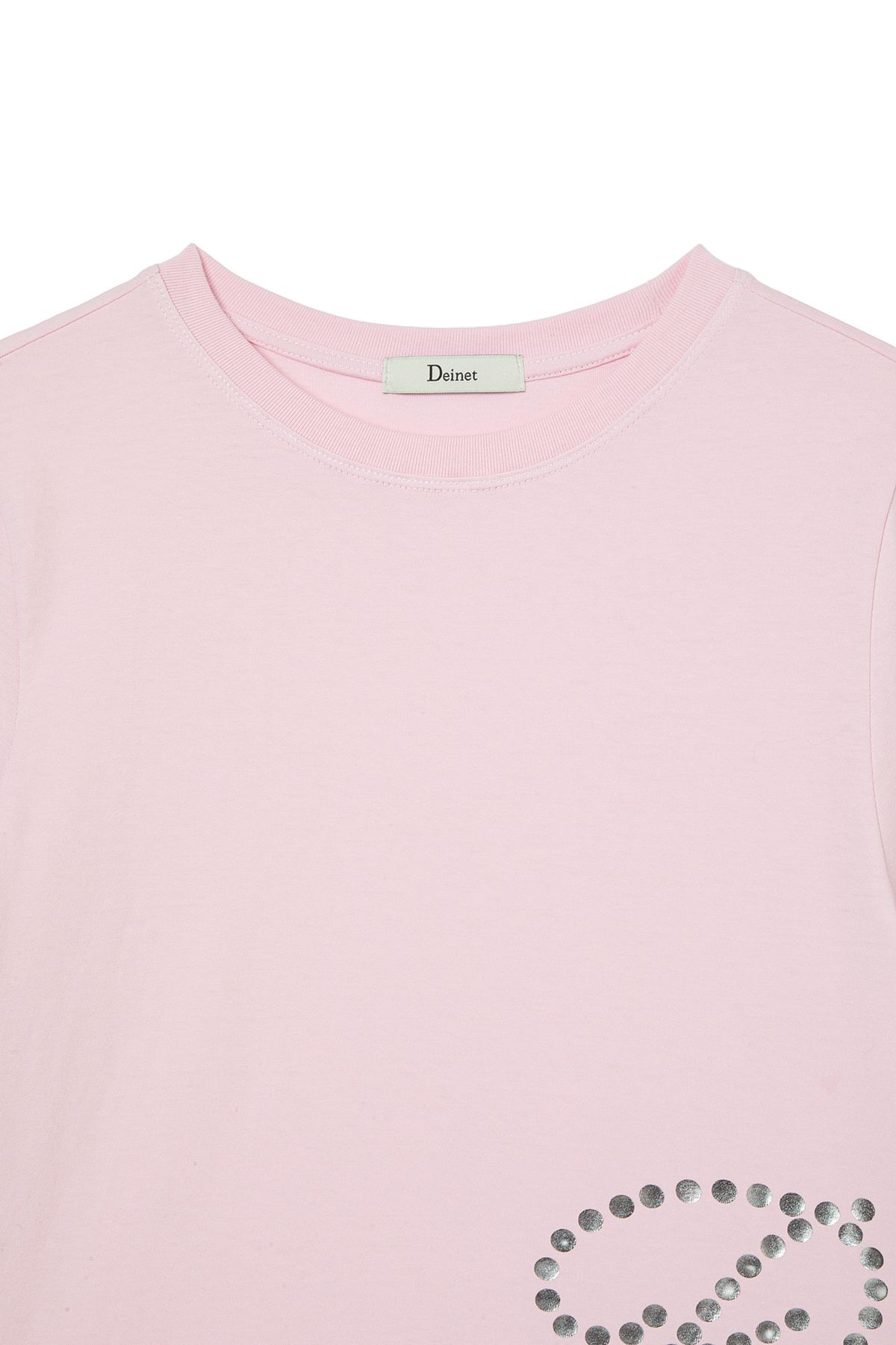 다이닛(DEINET) DOT D LOGO T-SHIRT IN LIGHT PINK