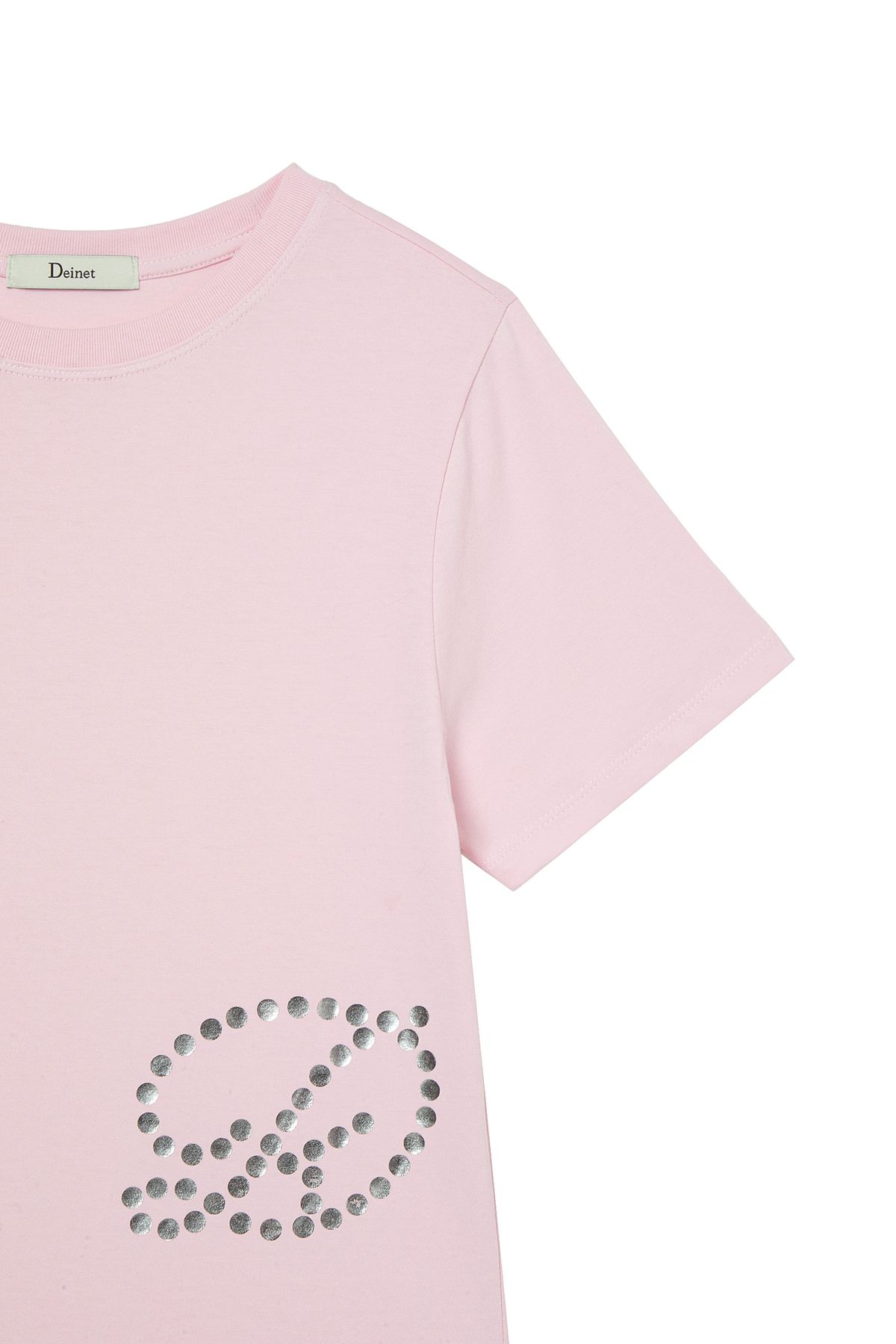 다이닛(DEINET) DOT D LOGO T-SHIRT IN LIGHT PINK