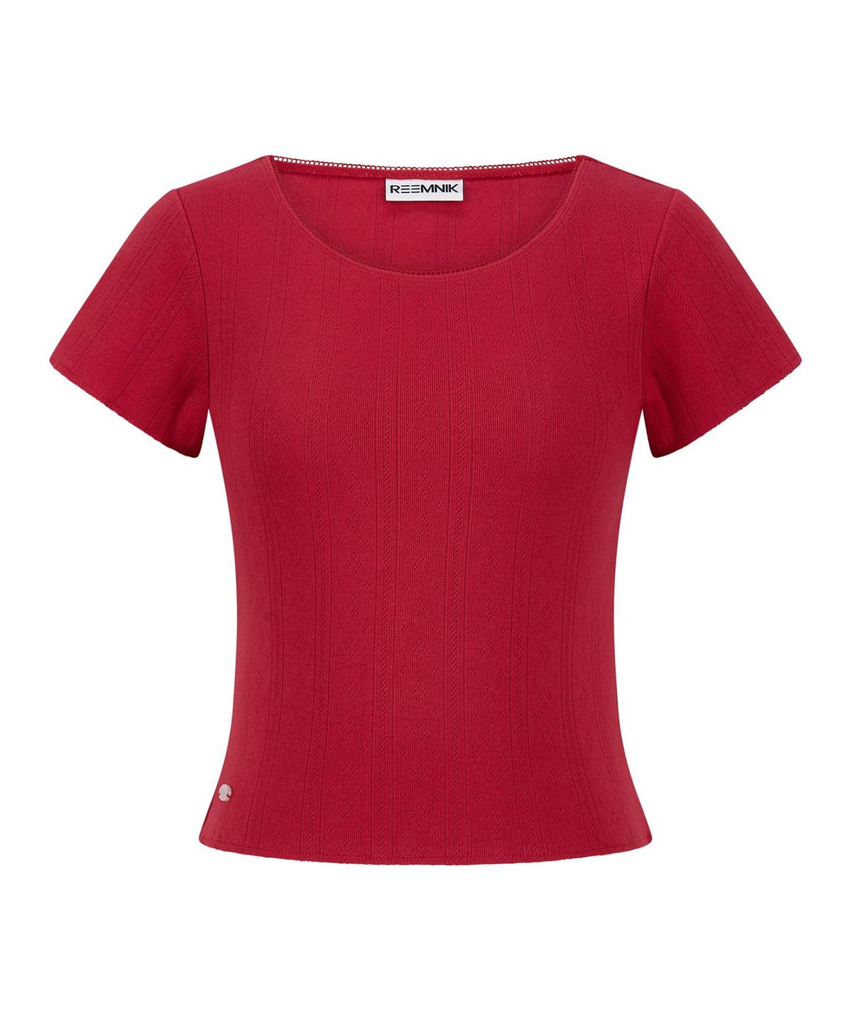 림닉(REEMNIK) NOISE EYELET PUNCHING SHORT- SLEEVED T-SHIRT [RED]