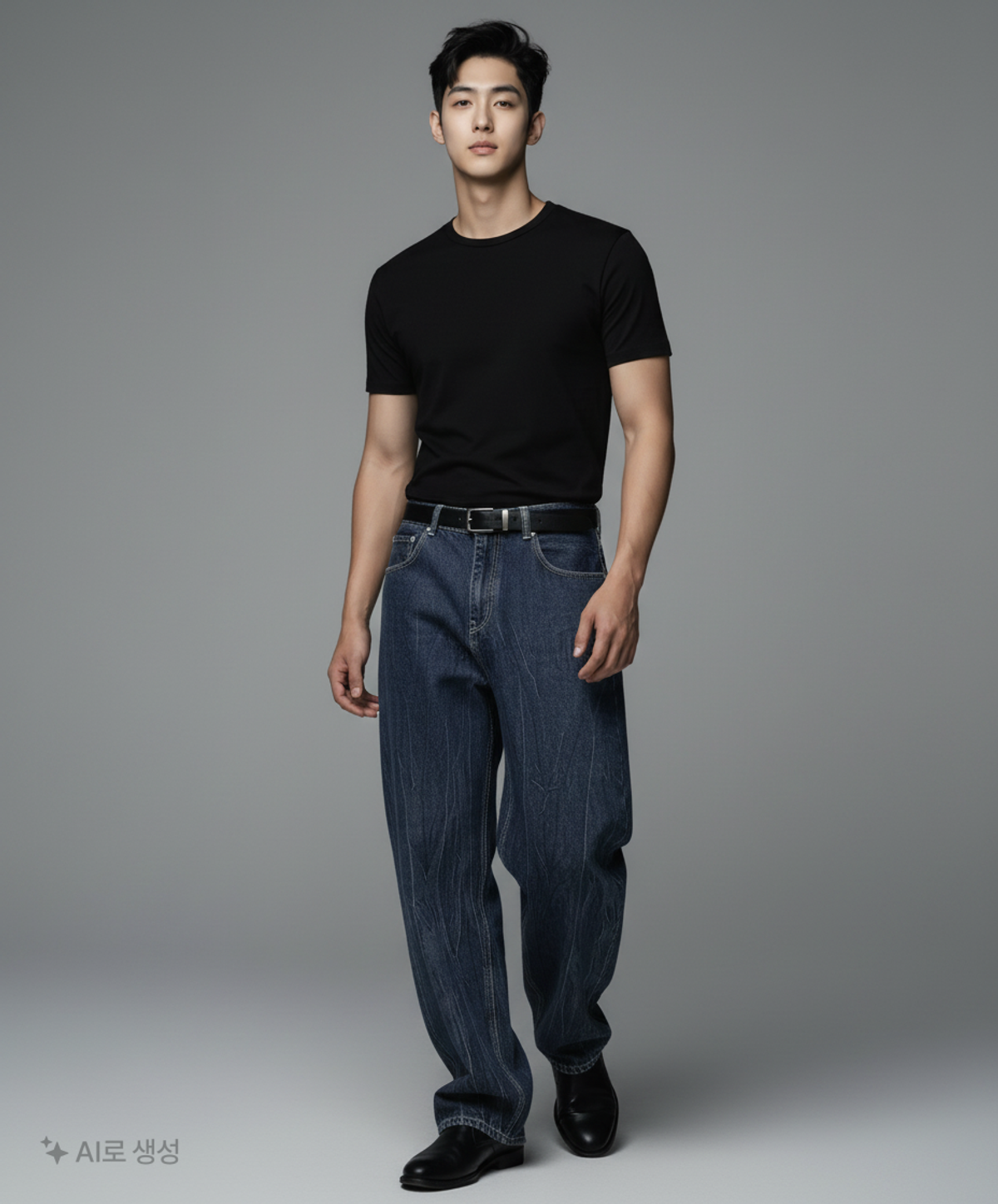 데케트(DECET) Mid Rise Wide Jeans DCPT027AshBlack 34