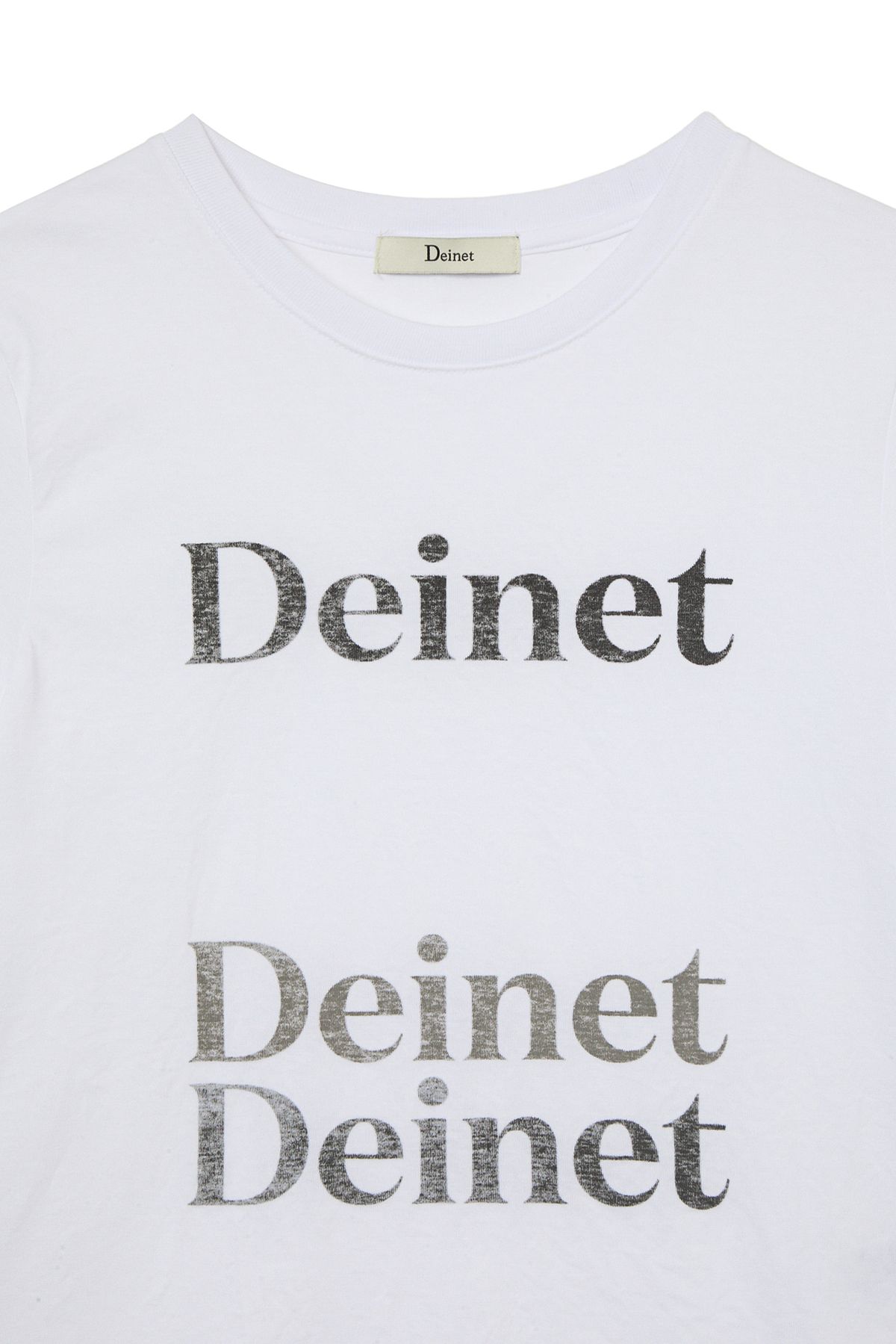 다이닛(DEINET) REVERSE PRINT T-SHIRT IN WHITE