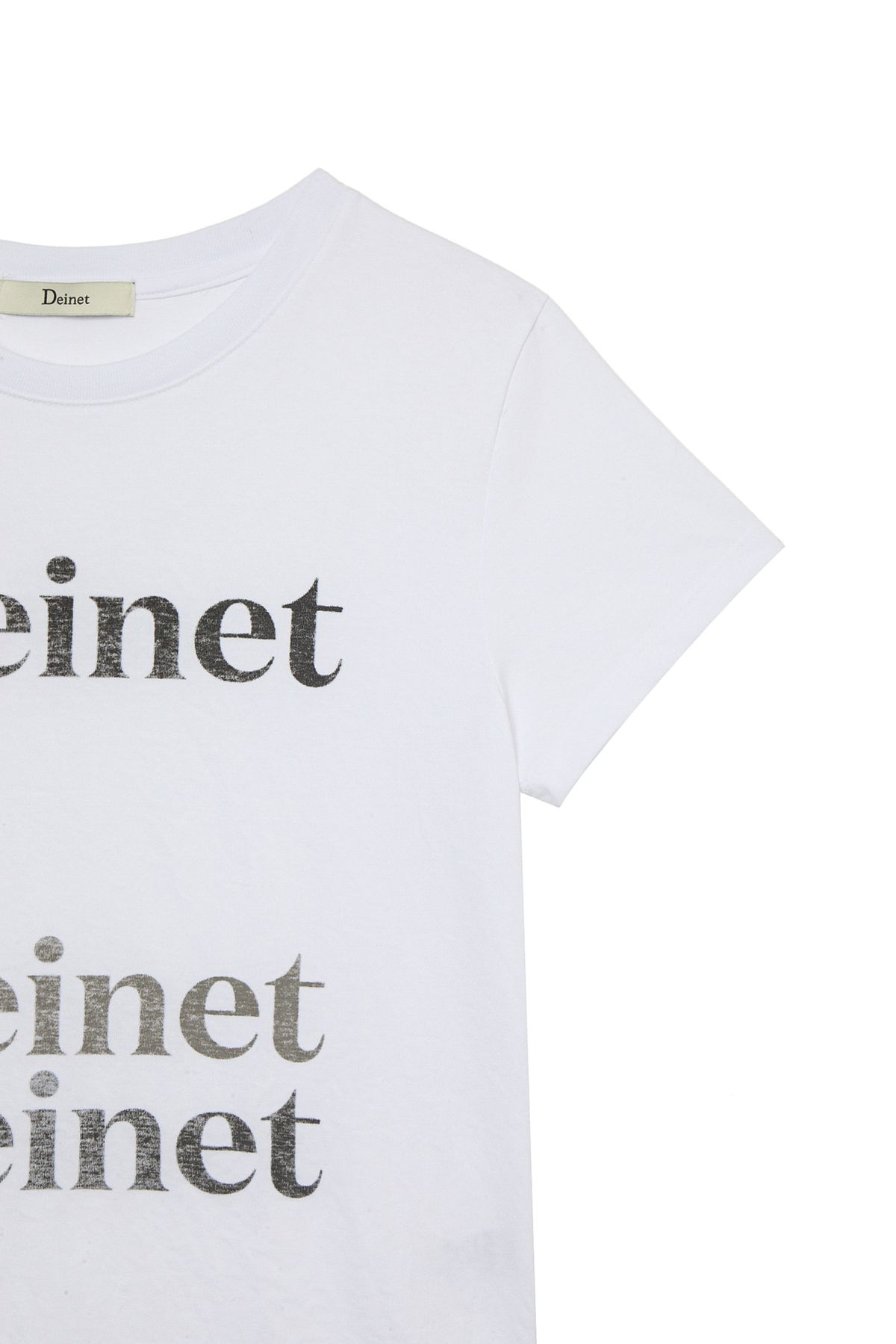 다이닛(DEINET) REVERSE PRINT T-SHIRT IN WHITE