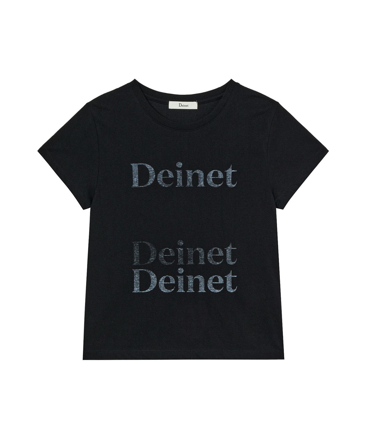 다이닛(DEINET) REVERSE PRINT T-SHIRT IN BLACK
