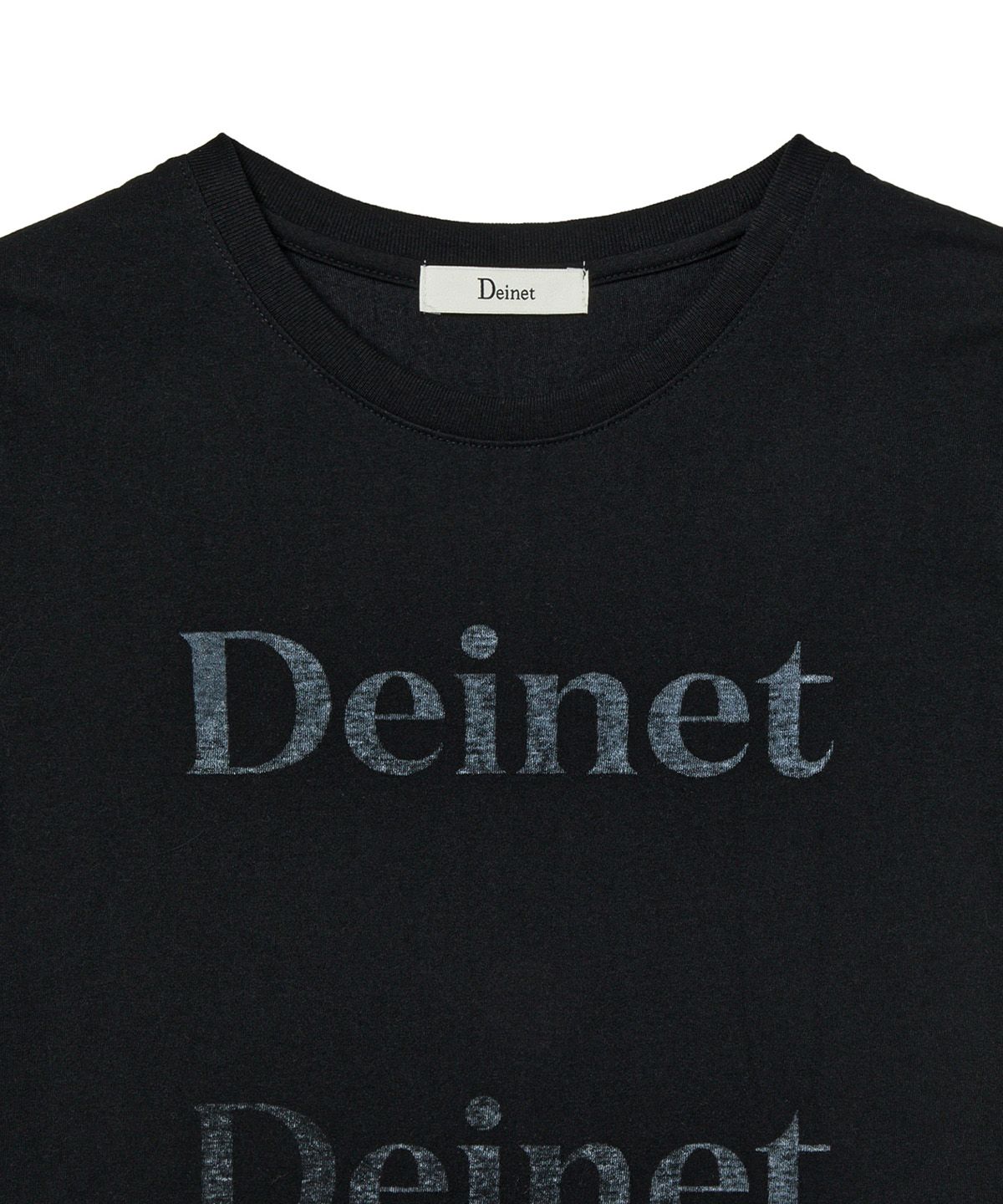 다이닛(DEINET) REVERSE PRINT T-SHIRT IN BLACK