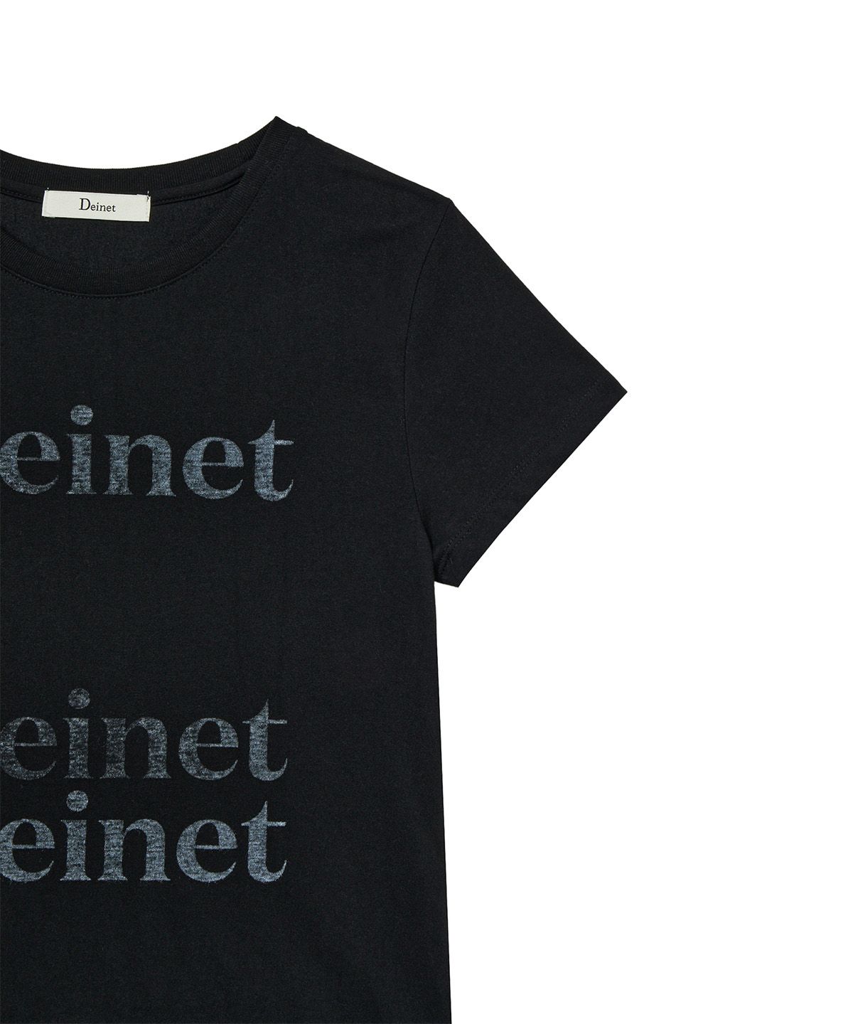 다이닛(DEINET) REVERSE PRINT T-SHIRT IN BLACK