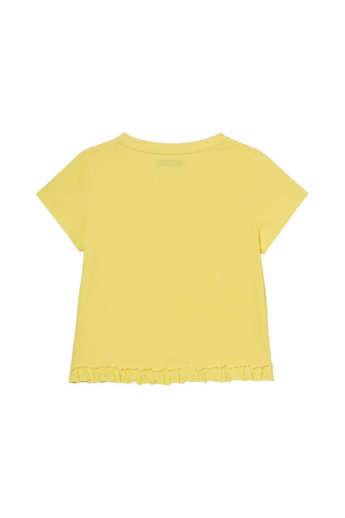 다이닛(DEINET) RUFFLE WASHED T-SHIRT IN MUSTARD