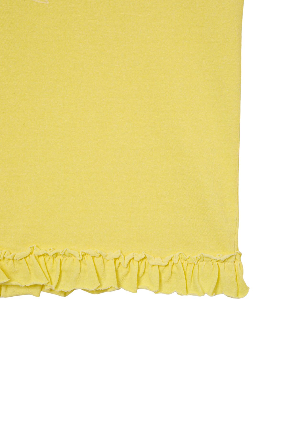 다이닛(DEINET) RUFFLE WASHED T-SHIRT IN MUSTARD