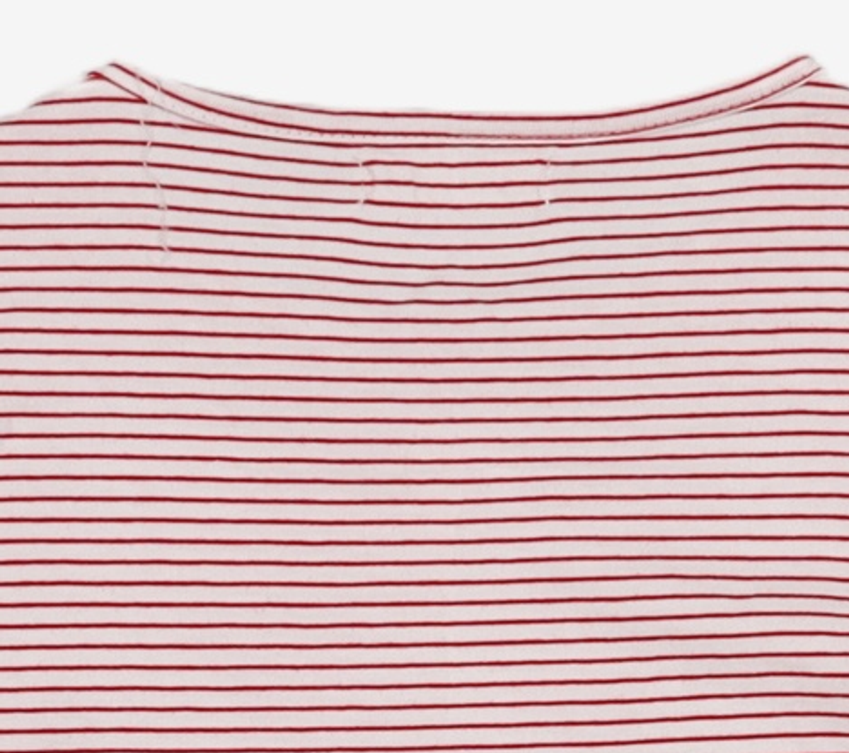 논로컬(NONLOCAL) Volume Sleeve Logo Stripe T-shirt - Red FREE
