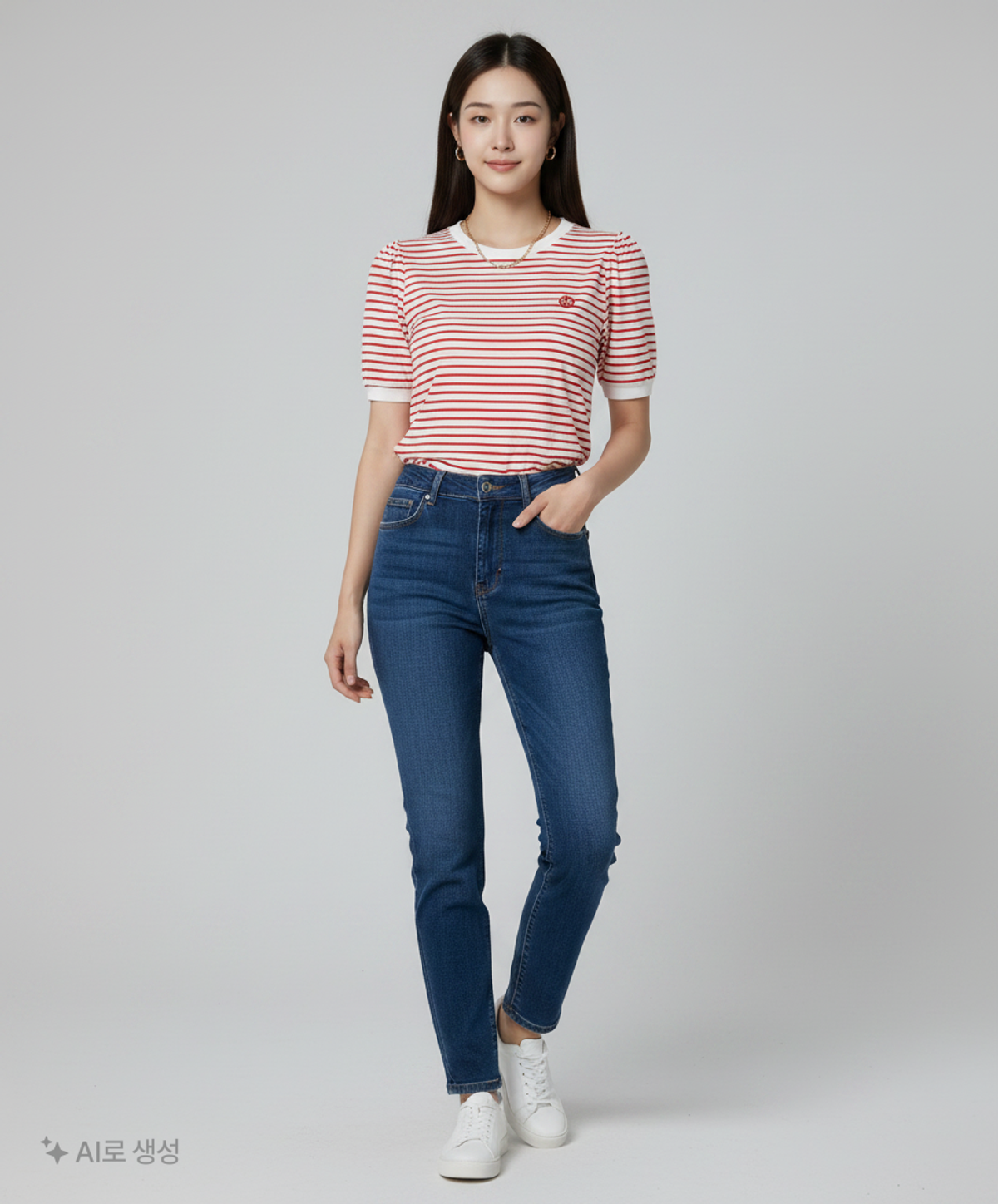 논로컬(NONLOCAL) Volume Sleeve Logo Stripe T-shirt - Red FREE